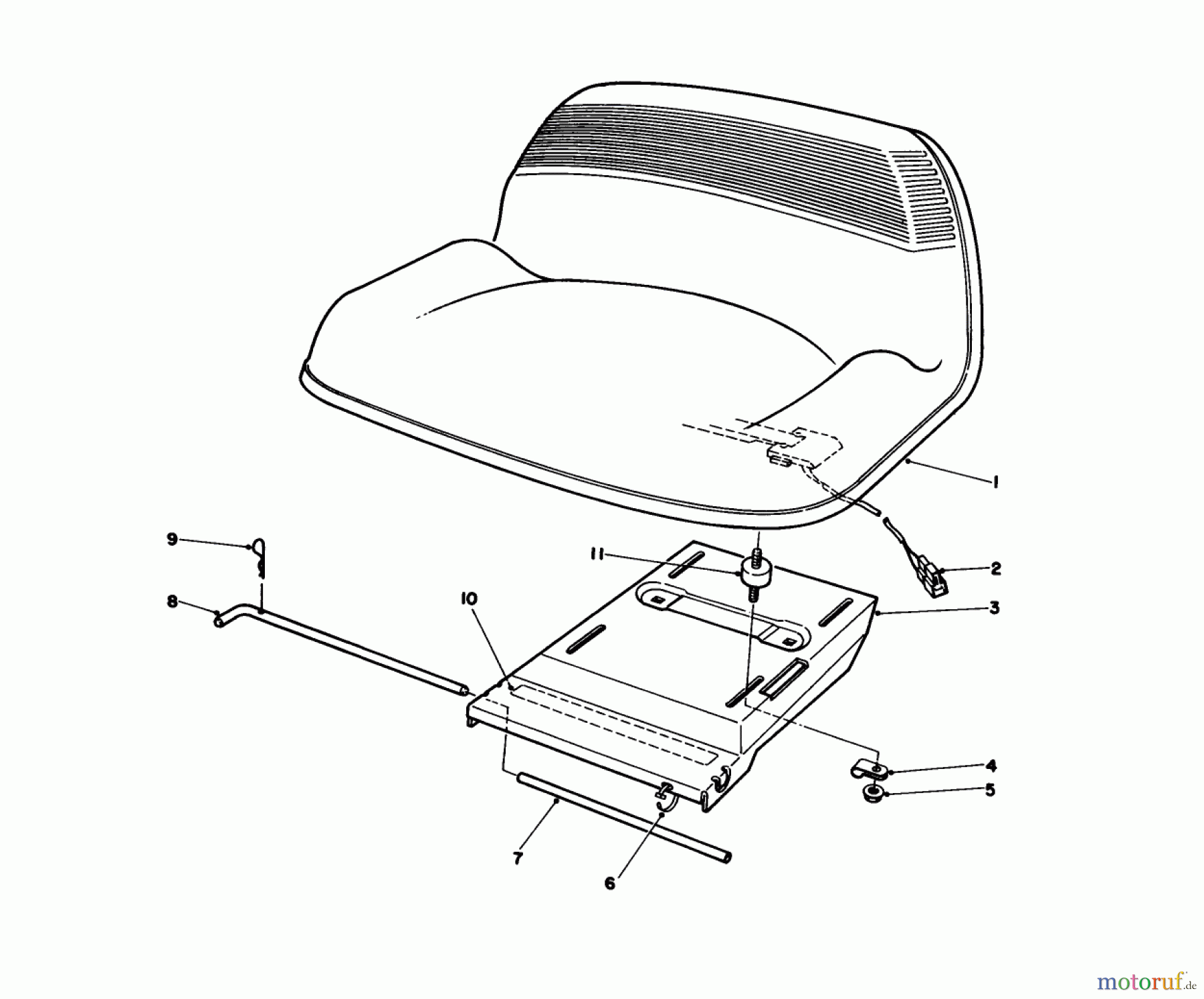 Toro Neu Mowers, Rear-Engine Rider 56190 (10-32) - Toro 10-32 Recycler Rider, 1991 (1000001-1999999) SEAT ASSEMBLY