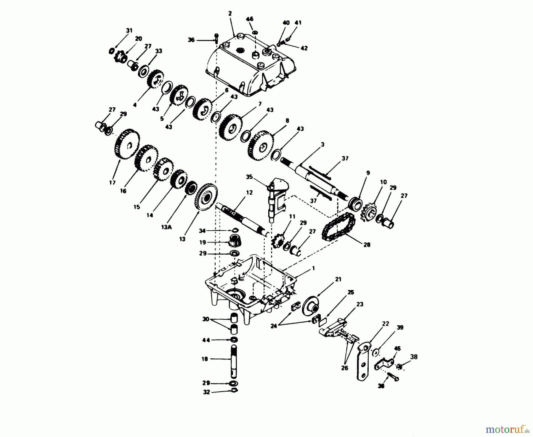  Toro Neu Mowers, Rear-Engine Rider 56190 (10-32) - Toro 10-32 Recycler Rider, 1991 (1000001-1999999) TRANSMISSION PEERLESS MODEL 770A