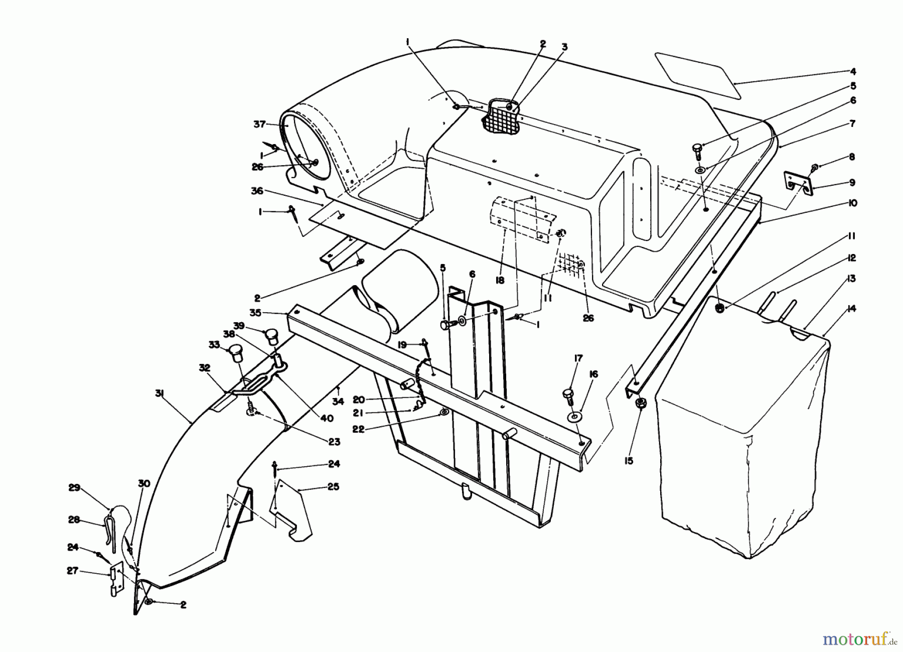  Toro Neu Mowers, Rear-Engine Rider 56190 (10-32) - Toro 10-32 Recycler Rider, 1991 (1000001-1999999) TWIN BAGGER GRASS CATCHER MODEL 59184 (OPTIONAL)