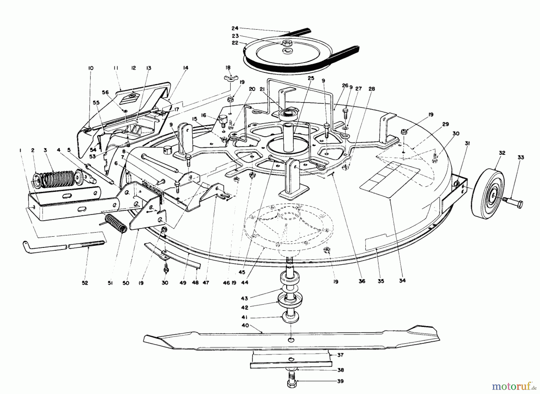 Toro Neu Mowers, Rear-Engine Rider 56190 (10-32) - Toro 10-32 Recycler Rider, 1992 (2000001-2999999) MOWER ASSEMBLY-RECYCLER