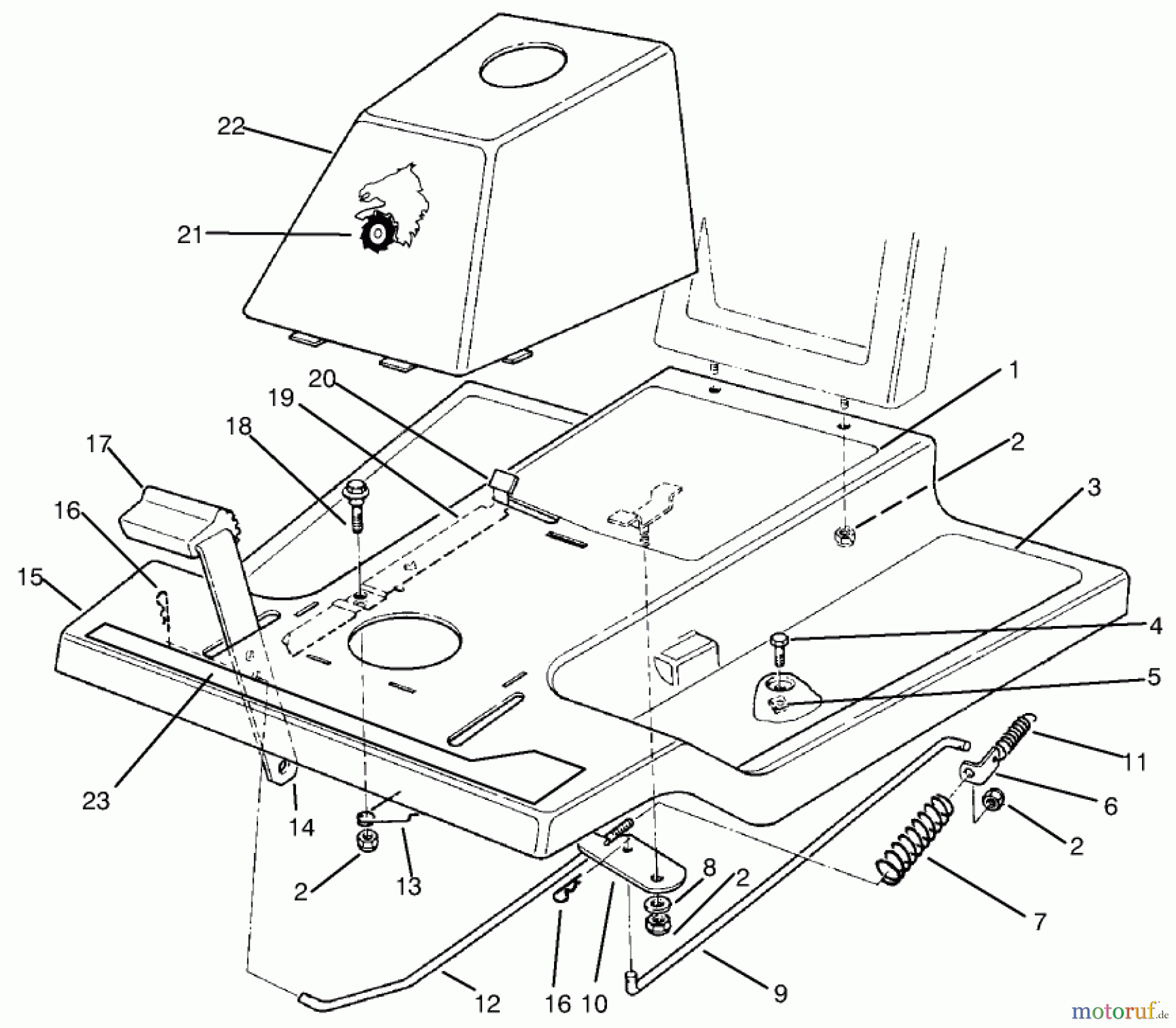 Toro Neu Mowers, Rear-Engine Rider 70040 (8-25) - Toro 8-25 Rear Engine Rider, 1993 (39000001-39999999) FRONT BODY ASSEMBLY