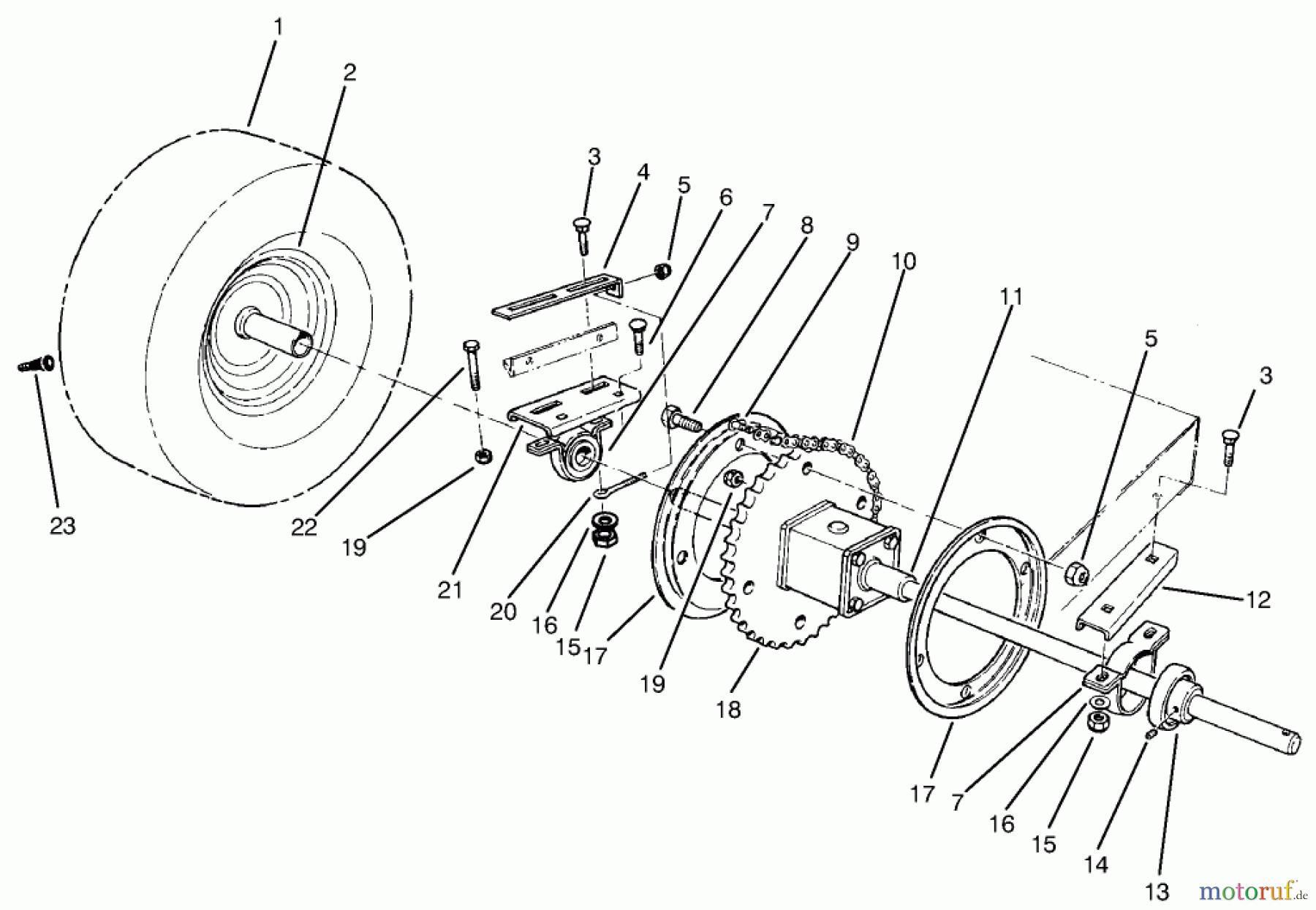Toro Neu Mowers, Rear-Engine Rider 70040 (8-25) - Toro 8-25 Rear Engine Rider, 1993 (39000001-39999999) REAR AXLE ASSEMBLY