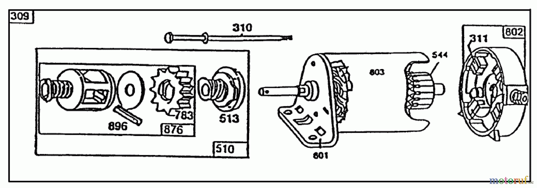 Toro Neu Mowers, Rear-Engine Rider 70040 (8-25) - Toro 8-25 Rear Engine Rider, 1993 (39000001-39999999) STARTER-BRIGGS & STRATTON NO. 191707-0121-01