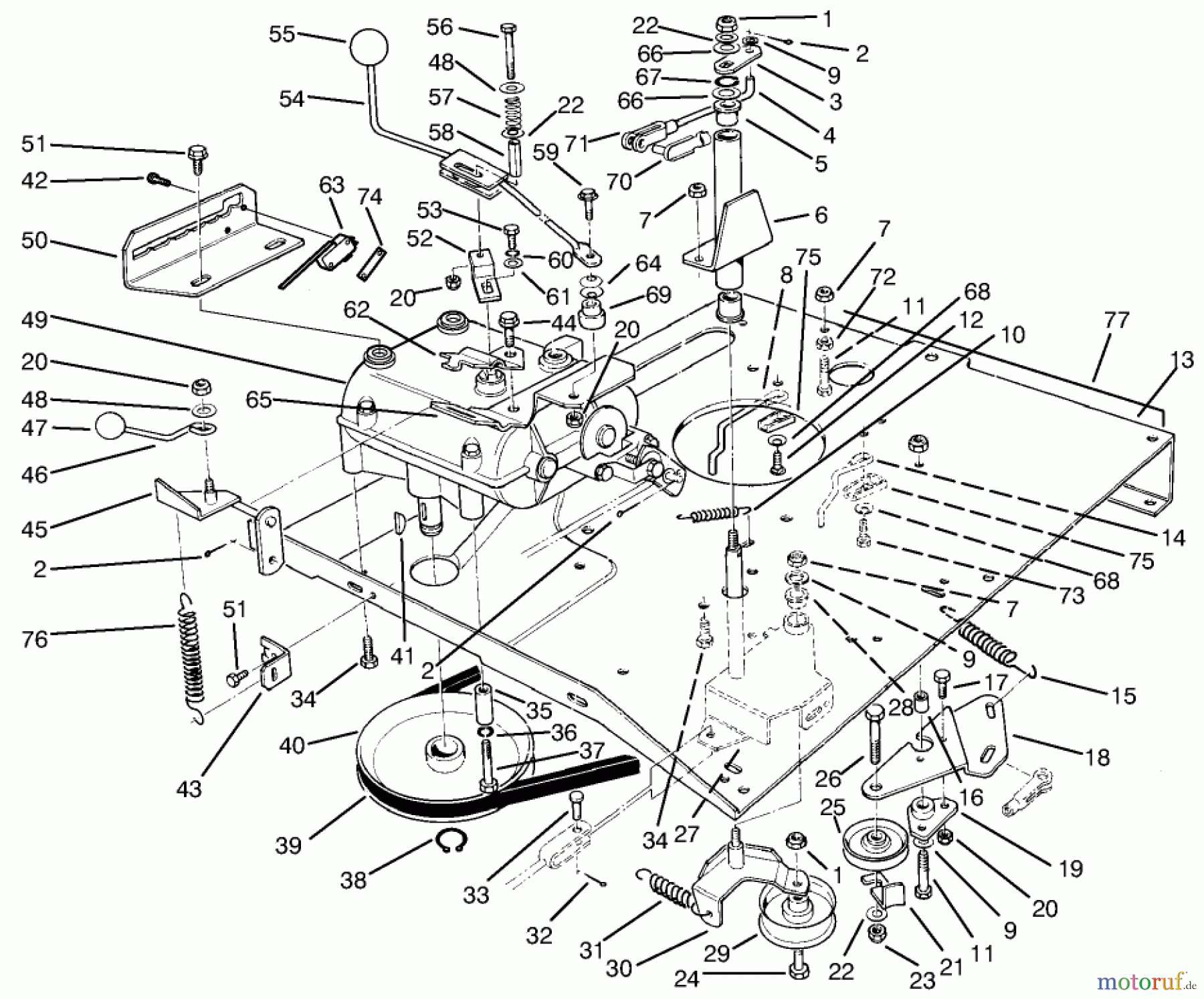  Toro Neu Mowers, Rear-Engine Rider 70040 (8-25) - Toro 8-25 Rear Engine Rider, 1993 (39000001-39999999) TRANSMISSION & LINKAGE ASSEMBLY