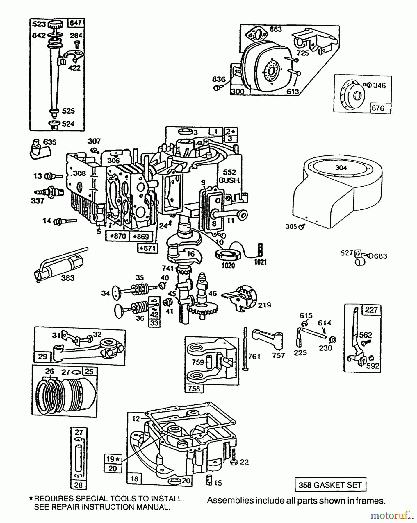 Toro Neu Mowers, Rear-Engine Rider 70040 (8-25) - Toro 8-25 Rear Engine Rider, 1995 (59000001-59999999) BRIGGS & STRATTON MODEL NO. 195707-0121-01 #1