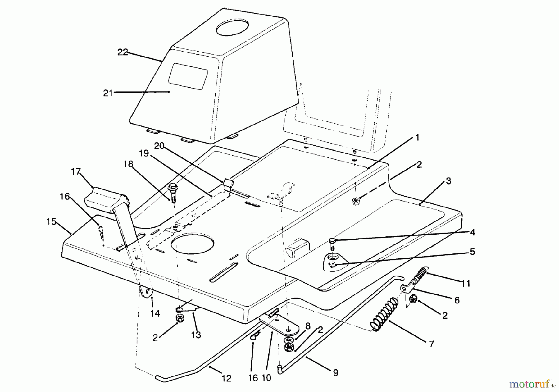 Toro Neu Mowers, Rear-Engine Rider 70040 (8-25) - Toro 8-25 Rear Engine Rider, 1995 (59000001-59999999) FRONT BODY ASSEMBLY