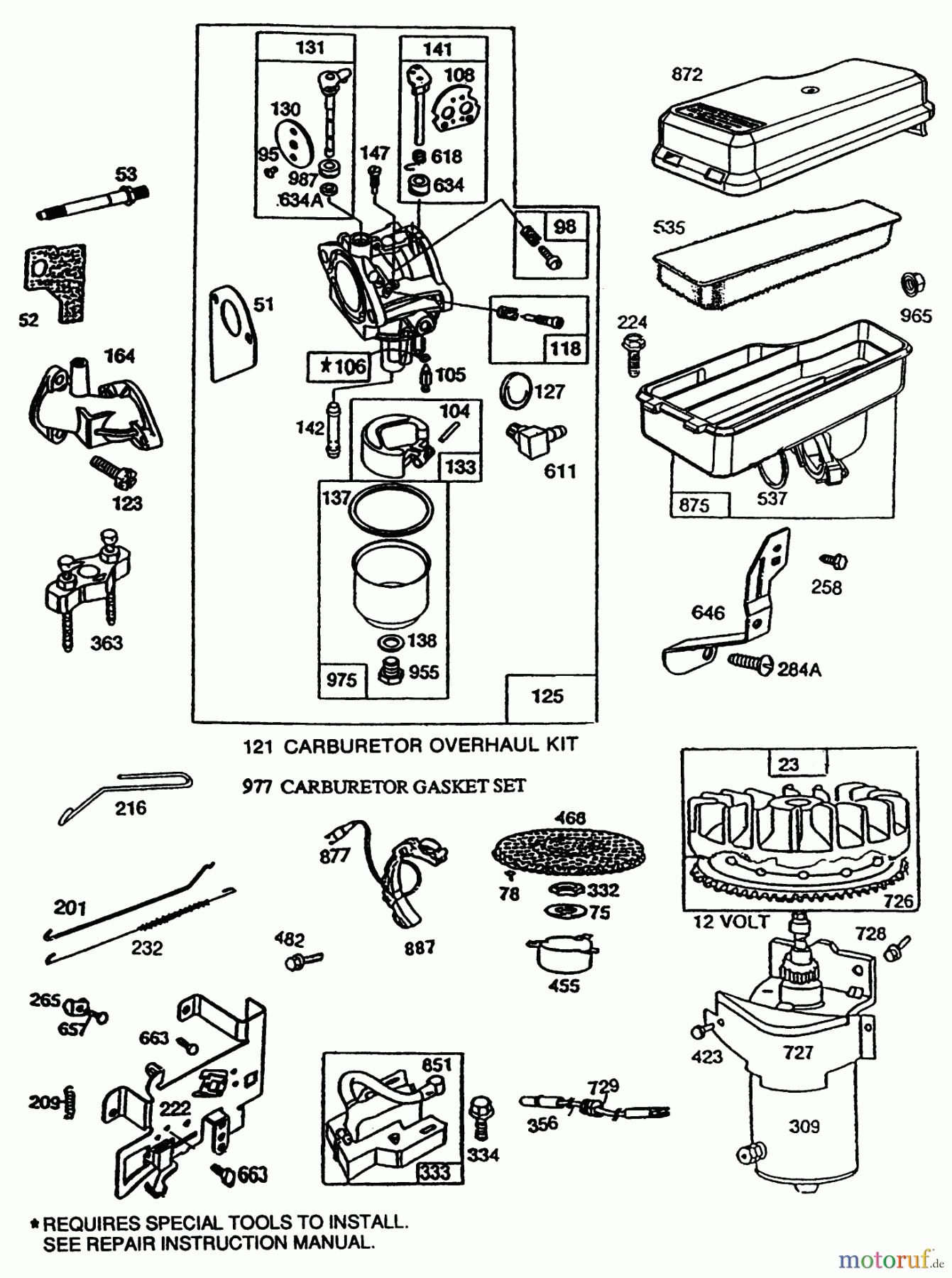 Toro Neu Mowers, Rear-Engine Rider 70040 (8-25) - Toro 8-25 Rear Engine Rider, 1997 (7900001-7900578) BRIGGS & STRATTON MODEL NO. 195707-0121-01 #2
