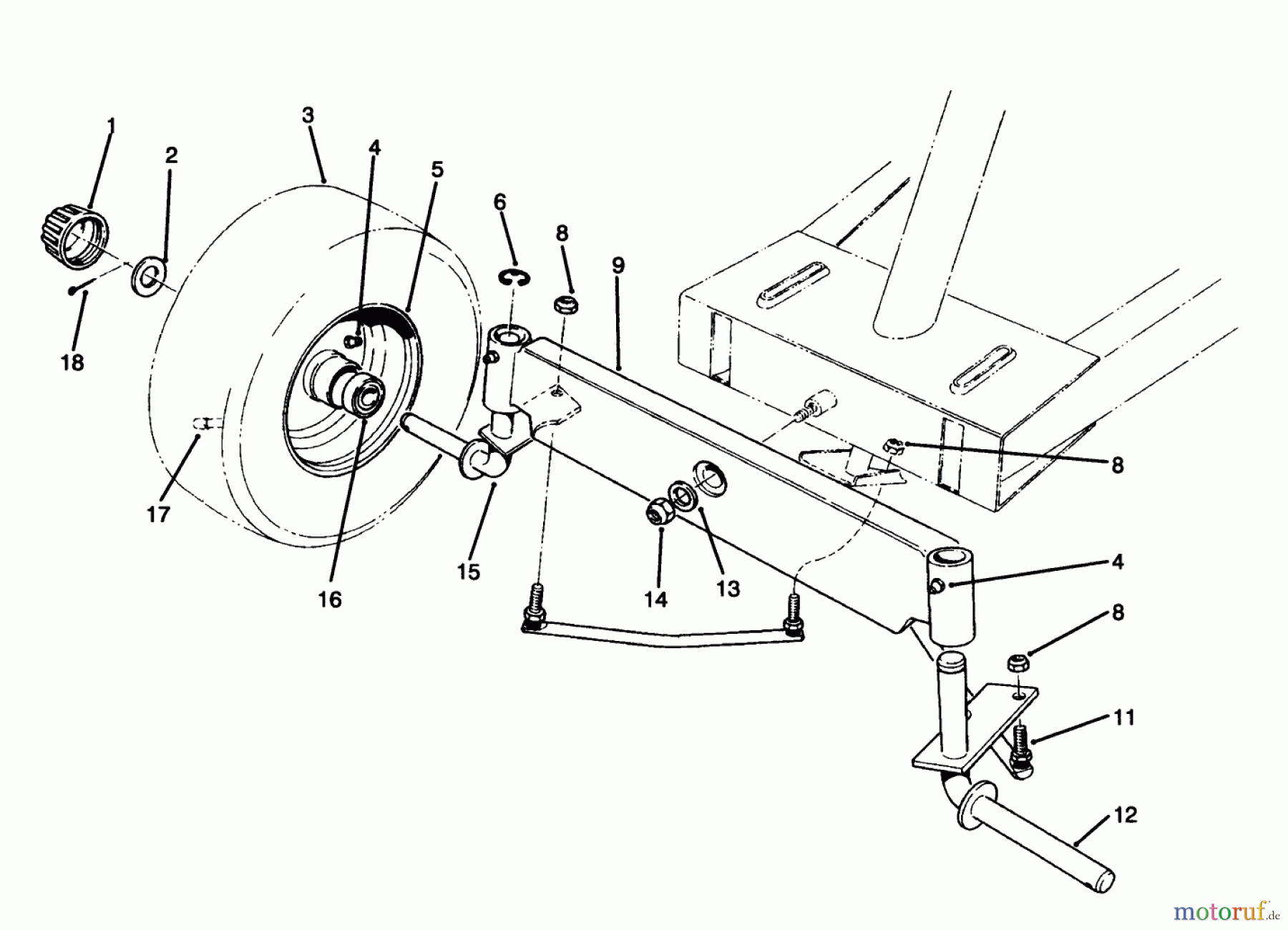 Toro Neu Mowers, Rear-Engine Rider 70040 (8-25) - Toro 8-25 Rear Engine Rider, 1997 (7900001-7900578) FRONT AXLE ASSEMBLY