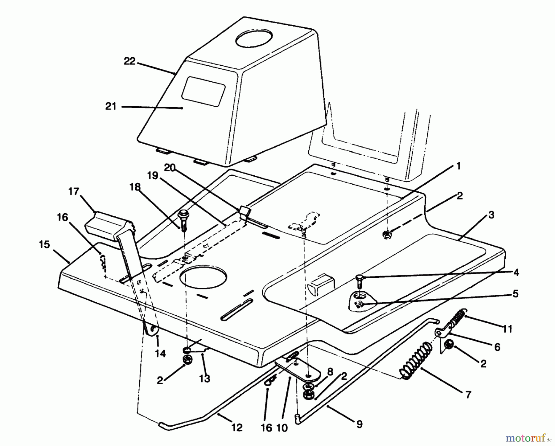 Toro Neu Mowers, Rear-Engine Rider 70040 (8-25) - Toro 8-25 Rear Engine Rider, 1997 (7900001-7900578) FRONT BODY ASSEMBLY