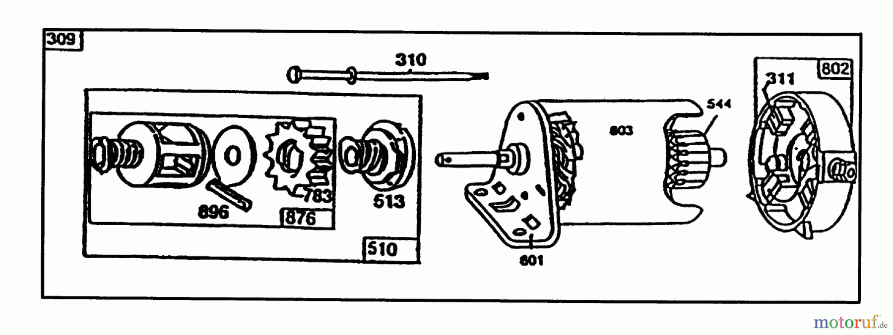 Toro Neu Mowers, Rear-Engine Rider 70040 (8-25) - Toro 8-25 Rear Engine Rider, 1997 (7900001-7900578) STARTER-BRIGGS & STRATTON NO. 195707-0121-01