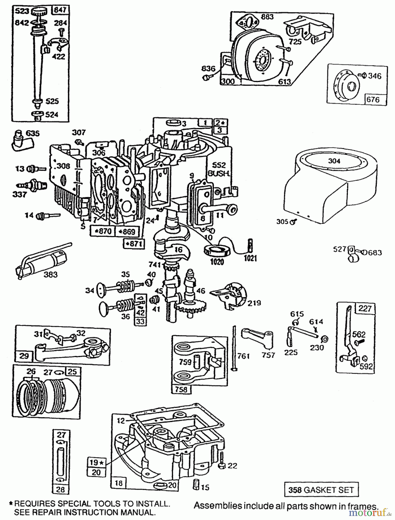 Toro Neu Mowers, Rear-Engine Rider 70040 (8-25) - Toro 8-25 Rear Engine Rider, 1998 (8900001-8999999) BRIGGS & STRATTON NO. 19707-0121-01 #1