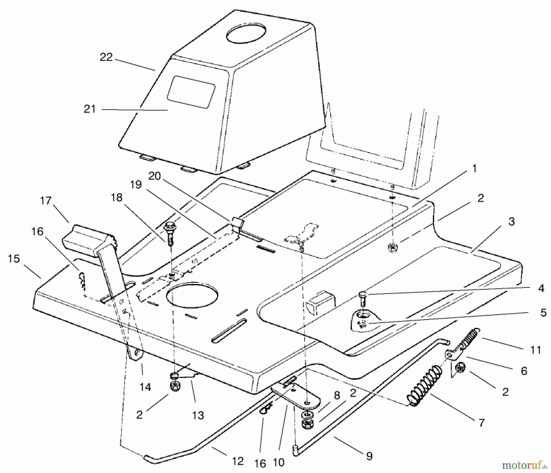 Toro Neu Mowers, Rear-Engine Rider 70040 (8-25) - Toro 8-25 Rear Engine Rider, 1998 (8900001-8999999) FRONT BODY ASSEMBLY