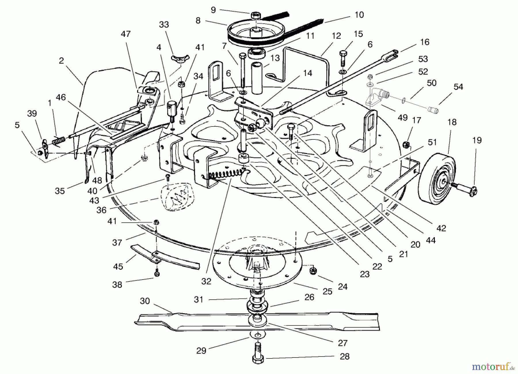 Toro Neu Mowers, Rear-Engine Rider 70041 (8-25) - Toro 8-25 Rear Engine Rider, 1998 (8900001-8999999) CUTTING UNIT ASSEMBLY