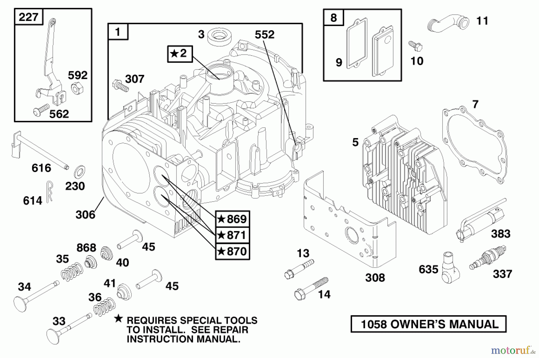 Toro Neu Mowers, Rear-Engine Rider 70041 (8-25) - Toro 8-25 Rear Engine Rider, 1998 (8900001-8999999) ENGINE BRIGGS & STRATTON MODEL 195707-0421-E1 #1