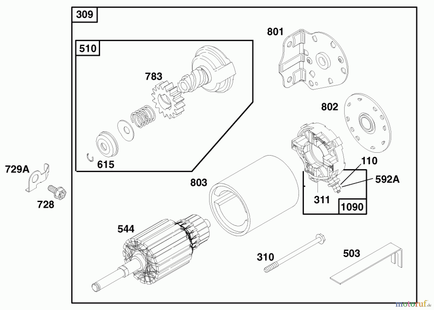 Toro Neu Mowers, Rear-Engine Rider 70041 (8-25) - Toro 8-25 Rear Engine Rider, 1998 (8900001-8999999) ENGINE BRIGGS & STRATTON MODEL 195707-0421-EL