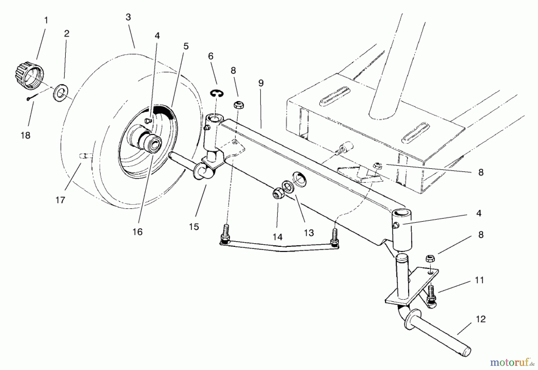Toro Neu Mowers, Rear-Engine Rider 70041 (8-25) - Toro 8-25 Rear Engine Rider, 1998 (8900001-8999999) FRONT AXLE ASSEMBLY