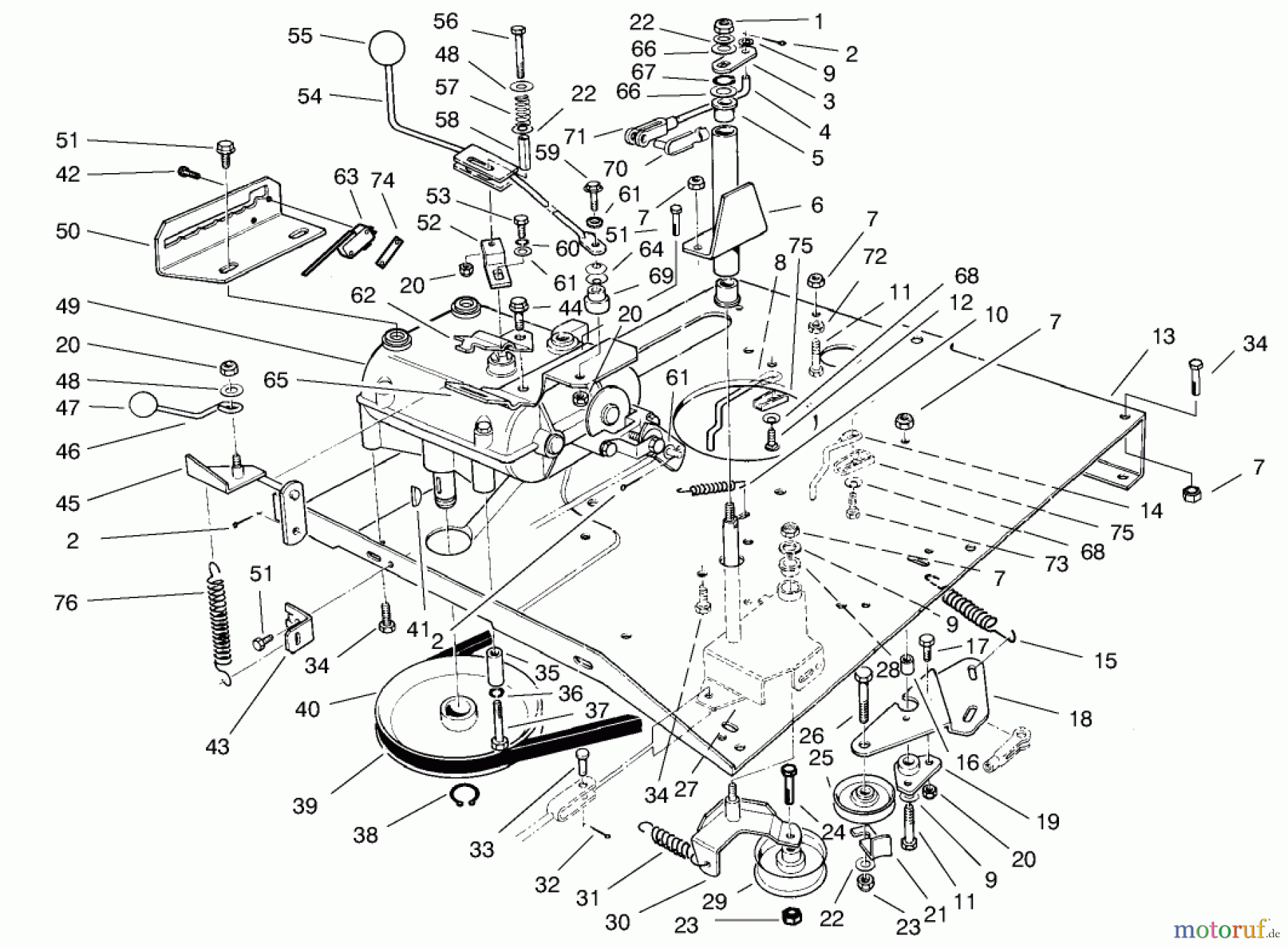 Toro Neu Mowers, Rear-Engine Rider 70041 (8-25) - Toro 8-25 Rear Engine Rider, 1998 (8900001-8999999) TRANSMISSION & LINKAGE ASSEMBLY