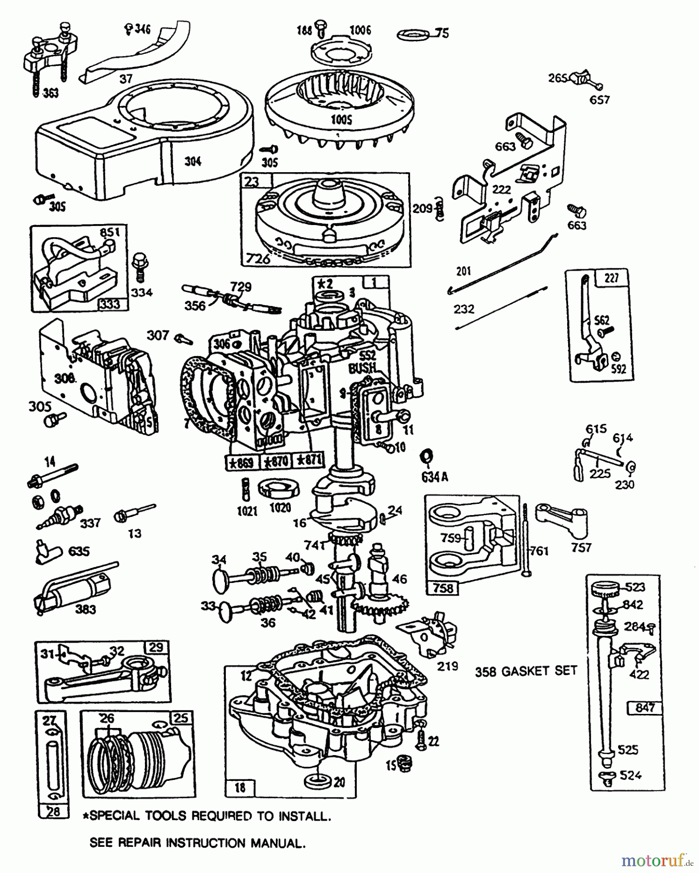 Toro Neu Mowers, Rear-Engine Rider 70120 (12-32) - Toro 12-32 Recycler Rider, 1993 (3900001-3999999) BRIGGS & STRATTON MODEL NO. 286707-0119-01 #1