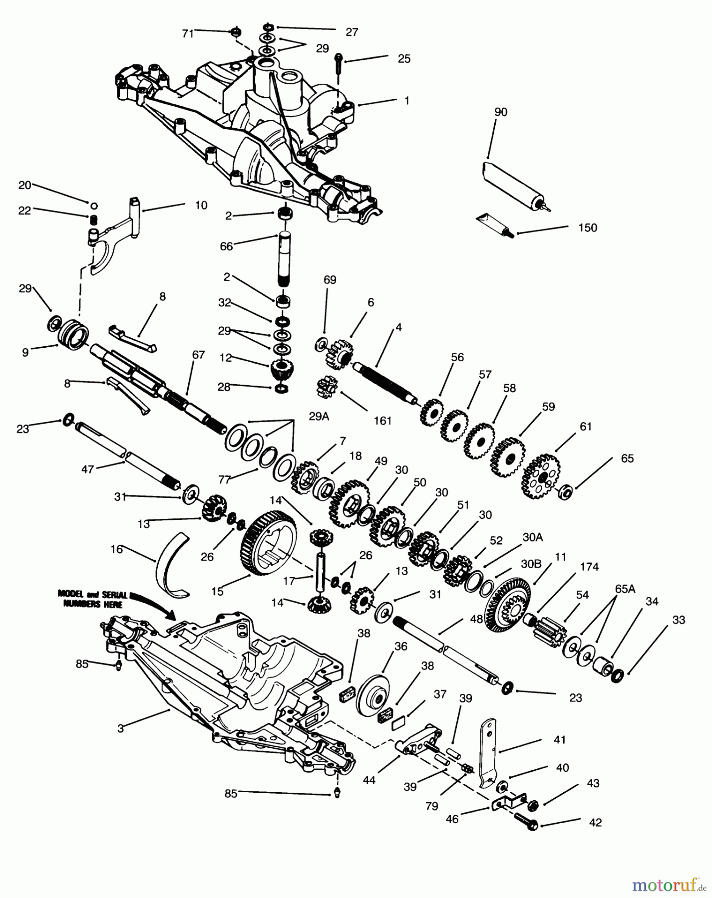 Toro Neu Mowers, Rear-Engine Rider 70042 (8-32) - Toro 8-32 Rear Engine Rider, 1993 (3900001-3999999) PEERLESS TRANSAXLE MODEL NO. 915-019
