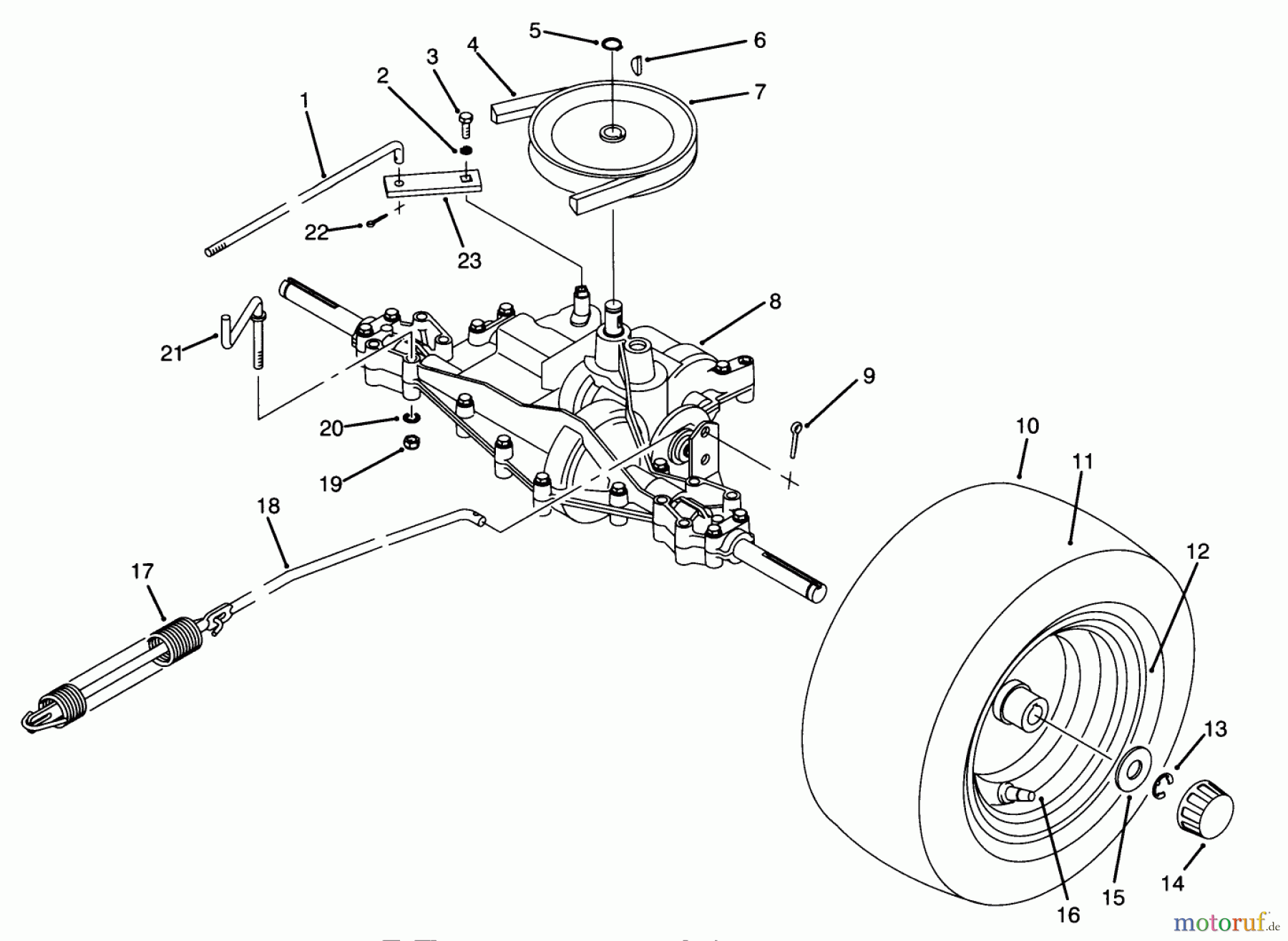  Toro Neu Mowers, Rear-Engine Rider 70042 (8-32) - Toro 8-32 Rear Engine Rider, 1993 (3900001-3999999) REAR AXLE ASSEMBLY