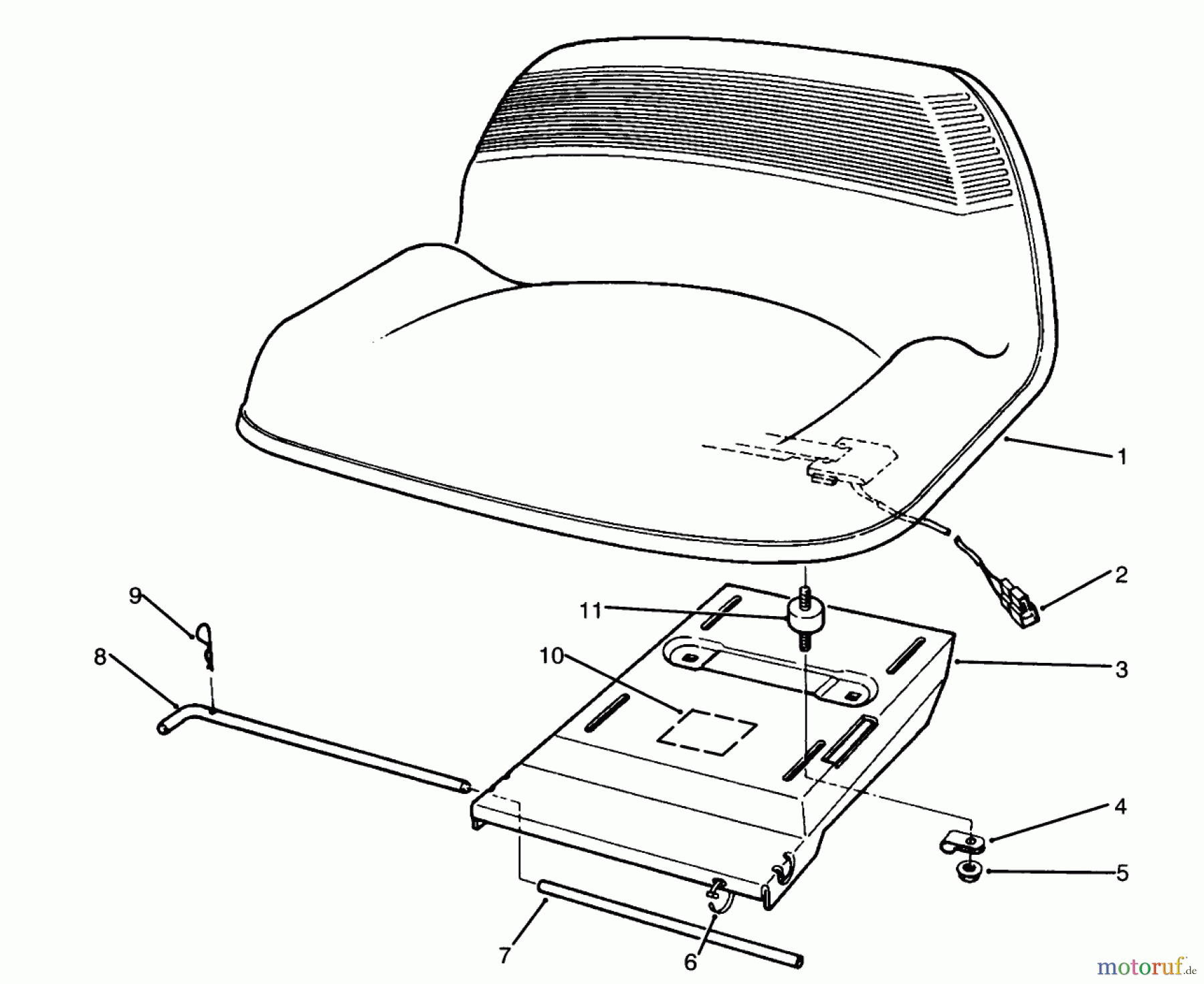 Toro Neu Mowers, Rear-Engine Rider 70120 (12-32) - Toro 12-32 Recycler Rider, 1993 (3900001-3999999) SEAT ASSEMBLY (MODEL NO. 70080, 70120 & 70140)