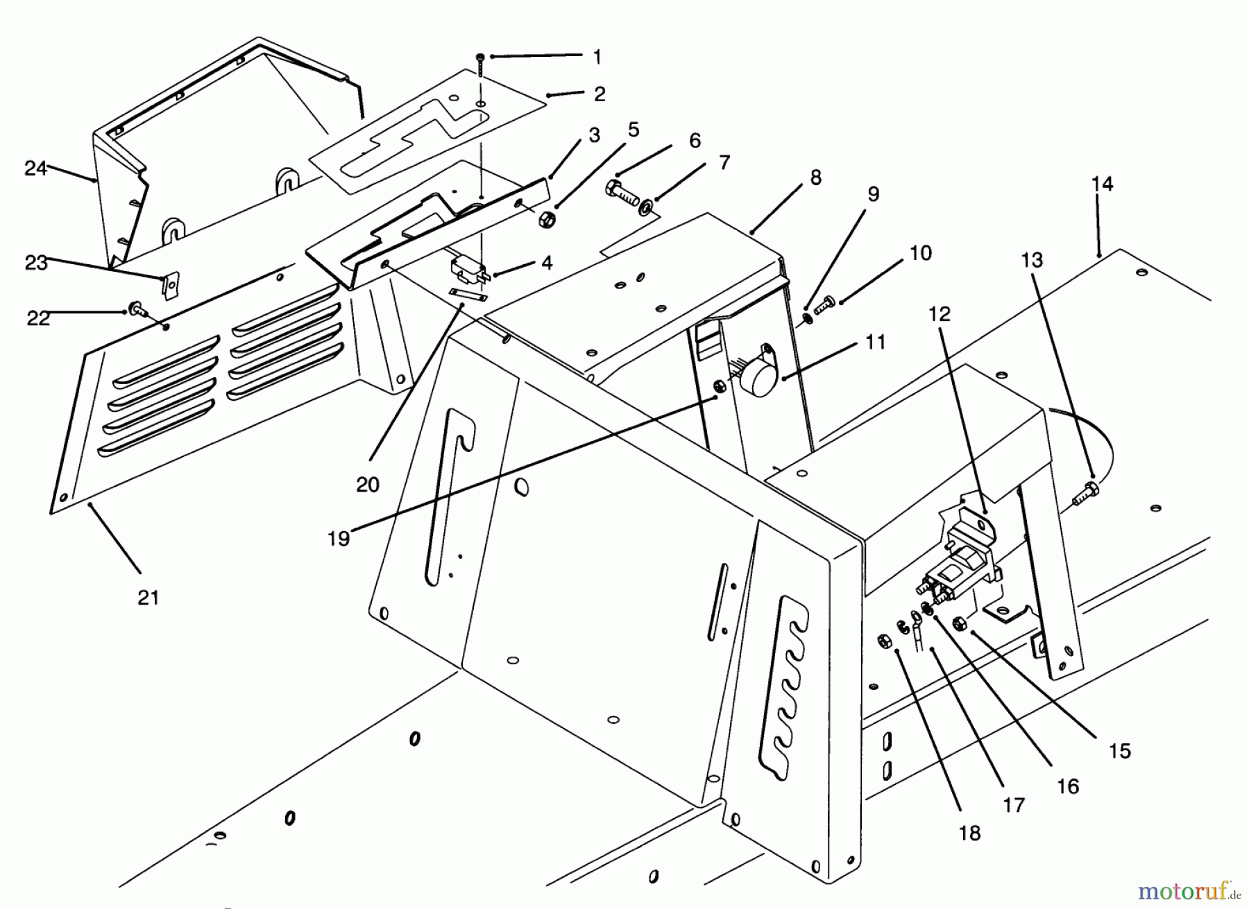 Toro Neu Mowers, Rear-Engine Rider 70120 (12-32) - Toro 12-32 Recycler Rider, 1993 (3900001-3999999) SEAT BODY & SIDE PANEL ASSEMBLY