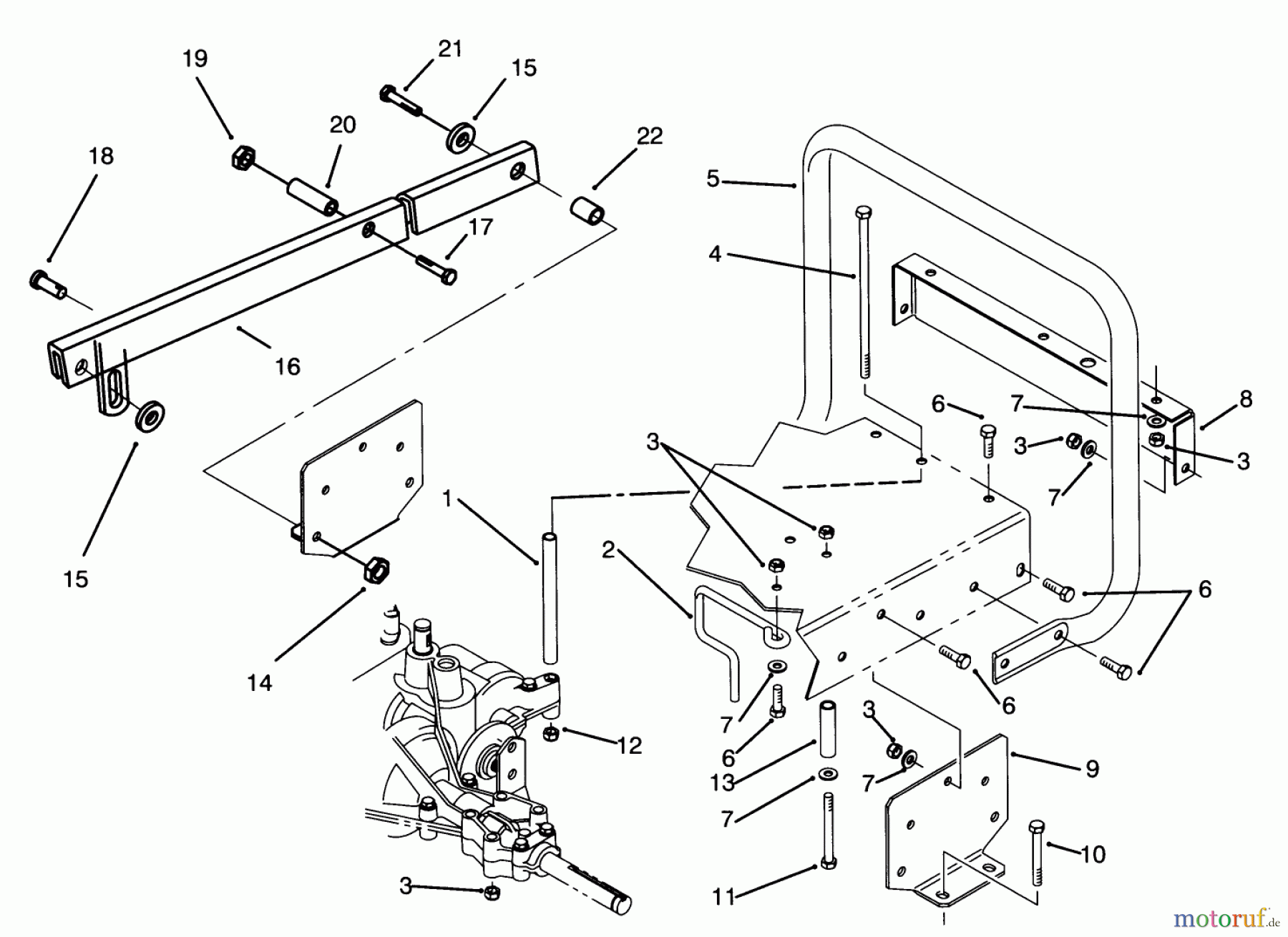 Toro Neu Mowers, Rear-Engine Rider 70120 (12-32) - Toro 12-32 Recycler Rider, 1993 (3900001-3999999) STAND BAR ASSEMBLY