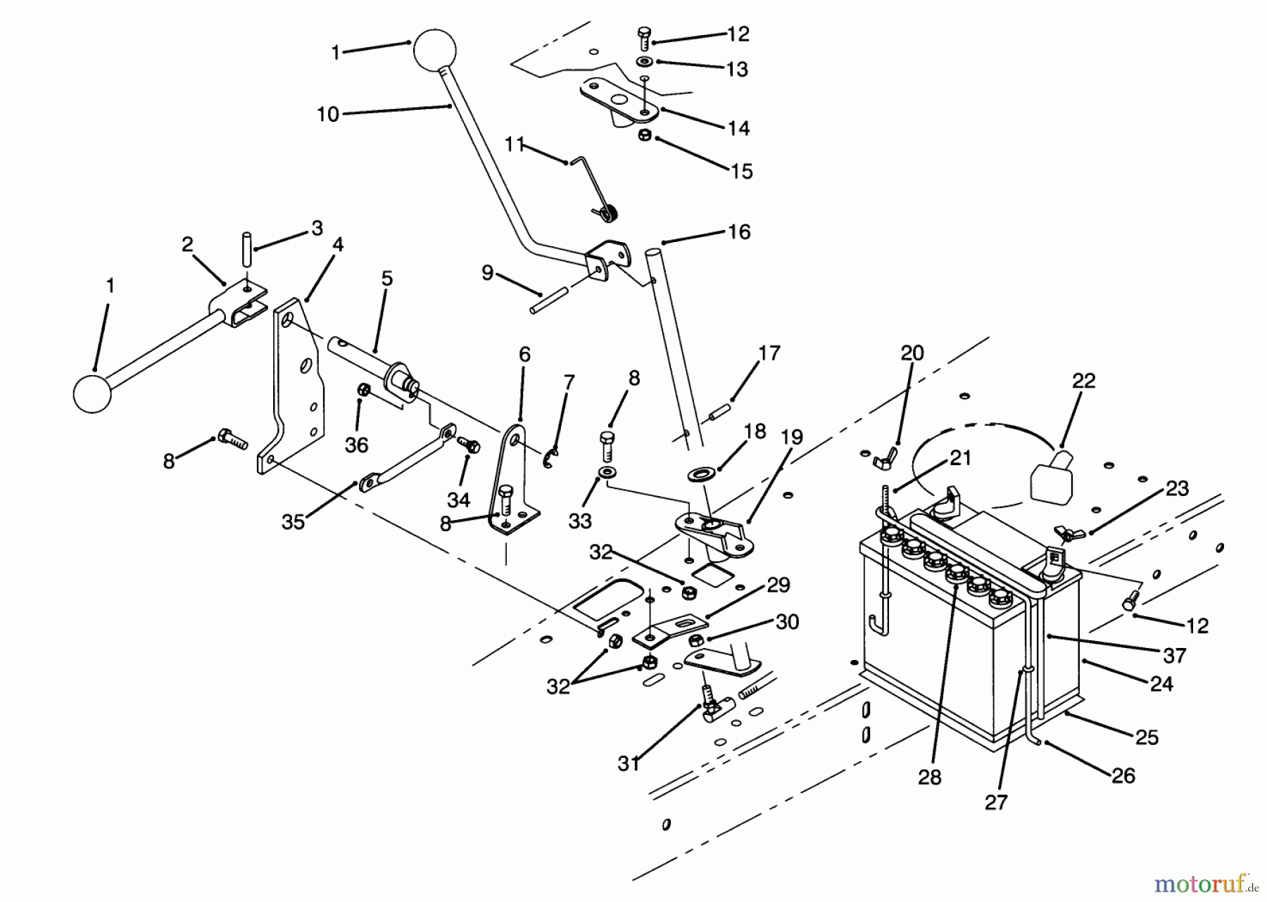 Toro Neu Mowers, Rear-Engine Rider 70080 (10-32) - Toro 10-32 Recycler Rider, 1993 (3900001-3999999) TRANSMISSION LINKAGE ASSEMBLY