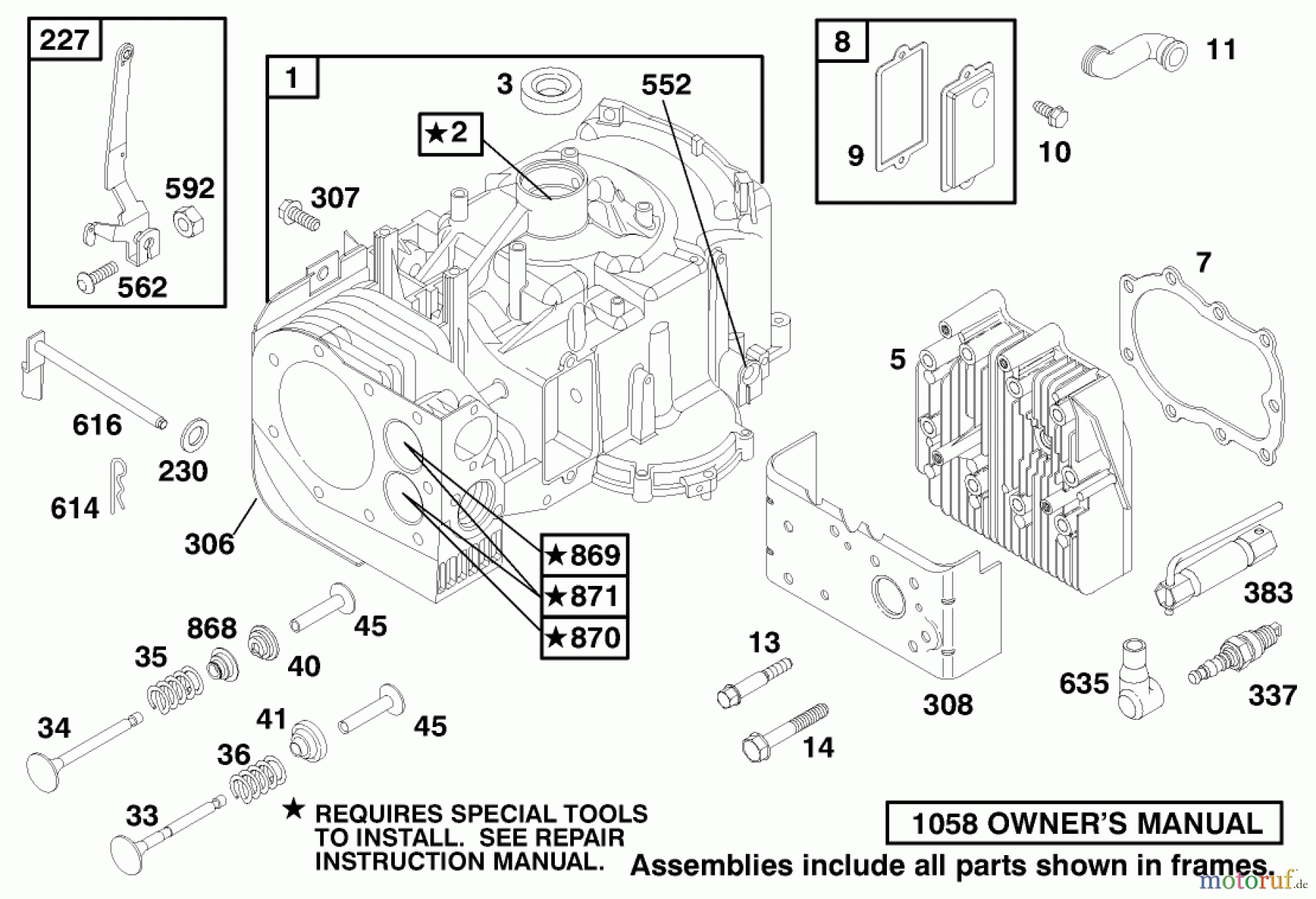 Toro Neu Mowers, Rear-Engine Rider 70044 (8-25) - Toro 8-25 Rear Engine Rider, 1999 (9900001-9999999) ENGINE BRIGGS & STRATTON MODEL 195707-0421-E1 #1