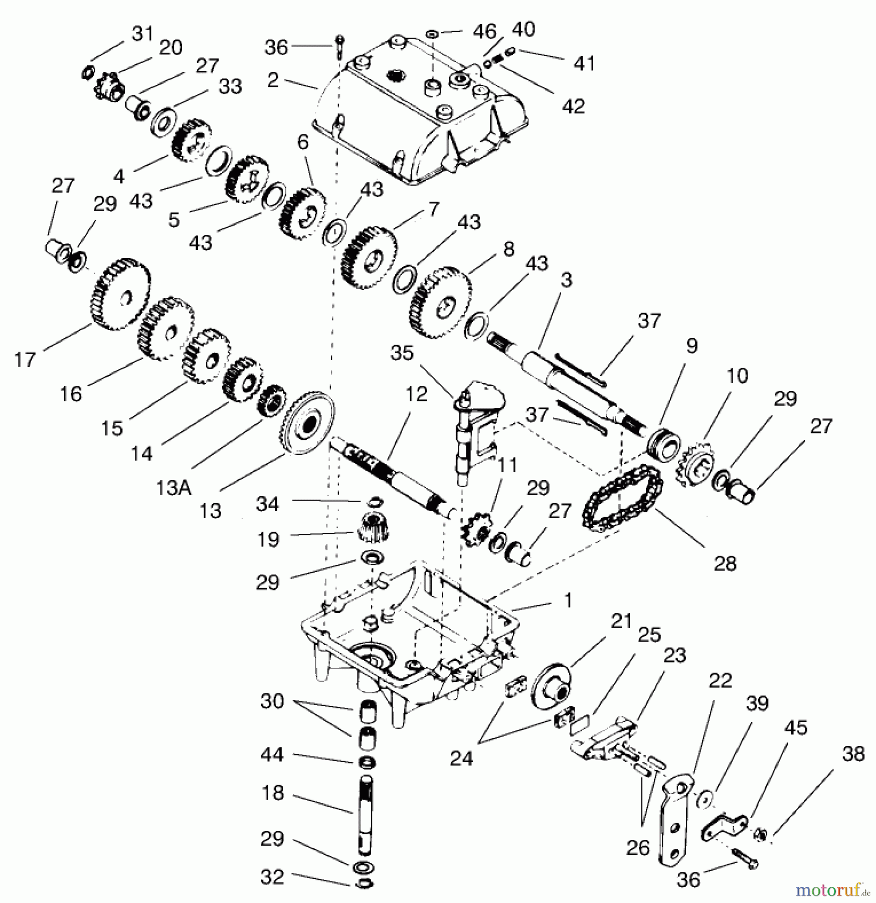 Toro Neu Mowers, Rear-Engine Rider 70044 (8-25) - Toro 8-25 Rear Engine Rider, 2000 (000000001-000999999) TRANSMISSION PEERLESS MODEL 700-025