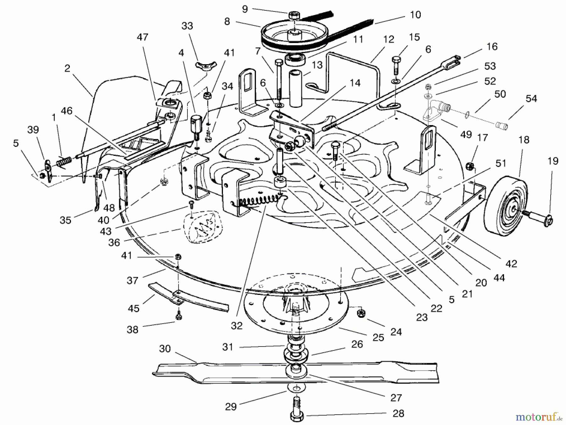 Toro Neu Mowers, Rear-Engine Rider 70044 (8-25) - Toro 8-25 Rear Engine Rider, 2002 (220000001-220999999) CUTTING UNIT ASSEMBLY
