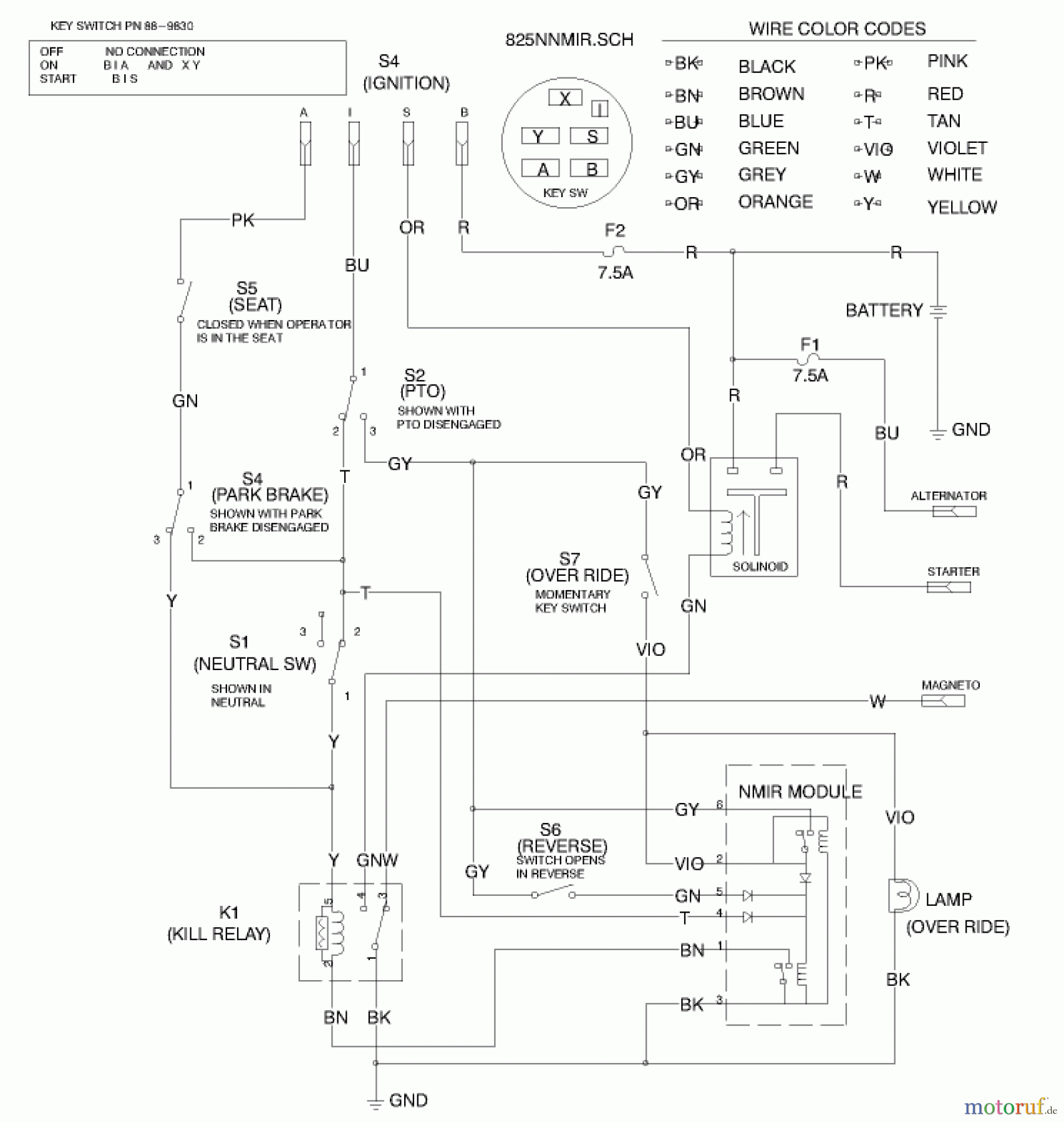 Toro Neu Mowers, Rear-Engine Rider 70044 (8-25) - Toro 8-25 Rear Engine Rider, 2002 (220000001-220999999) ELECTRICAL SCHEMATIC