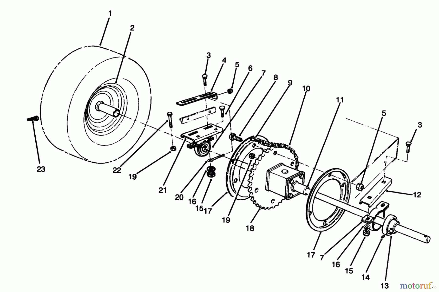 Toro Neu Mowers, Rear-Engine Rider 70060 (8-25) - Toro 8-25 Rear Engine Rider, 1993 (39000001-39999999) REAR AXLE ASSEMBLY