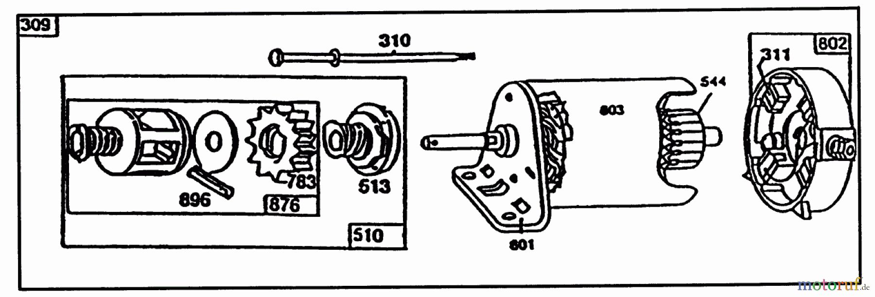 Toro Neu Mowers, Rear-Engine Rider 70060 (8-25) - Toro 8-25 Rear Engine Rider, 1993 (39000001-39999999) STARTER-NO 191707-0121-01