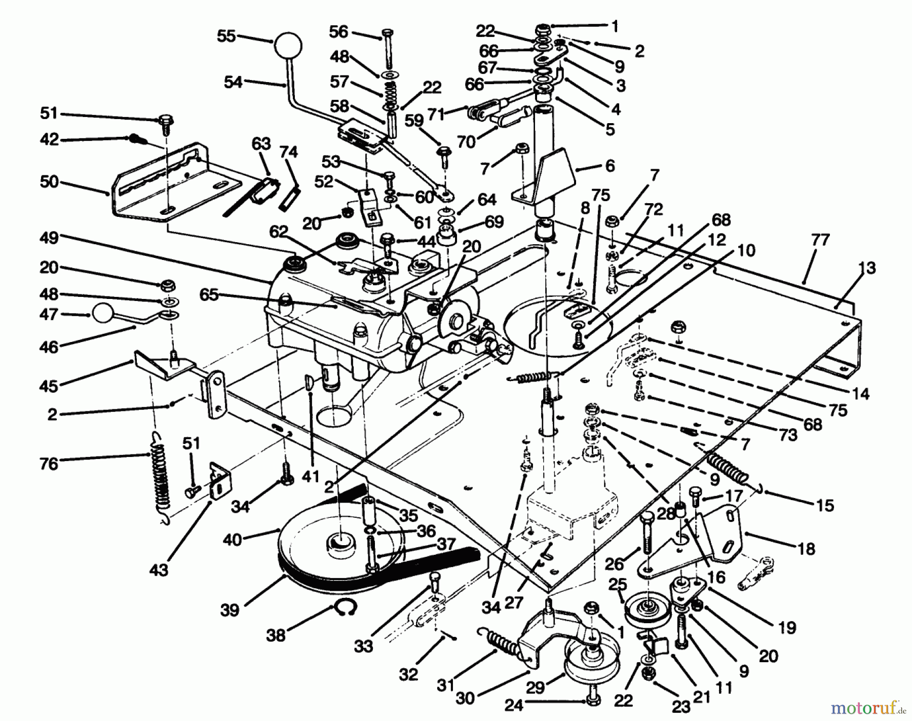 Toro Neu Mowers, Rear-Engine Rider 70060 (8-25) - Toro 8-25 Rear Engine Rider, 1993 (39000001-39999999) TRANSMISSION & LINKAGE ASSEMBLY