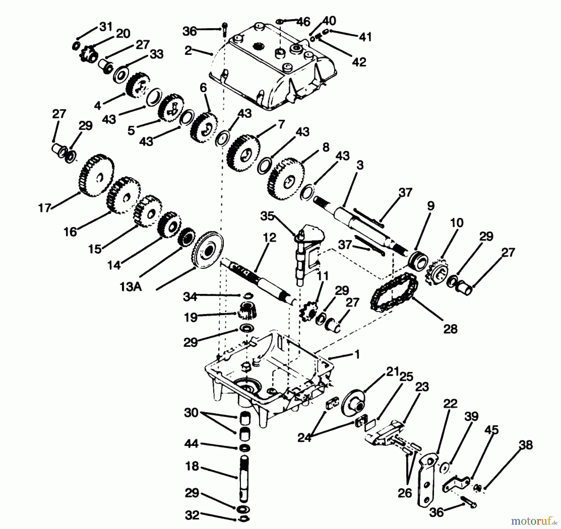 Toro Neu Mowers, Rear-Engine Rider 70060 (8-25) - Toro 8-25 Rear Engine Rider, 1993 (39000001-39999999) TRANSMISSION MODEL 700-025