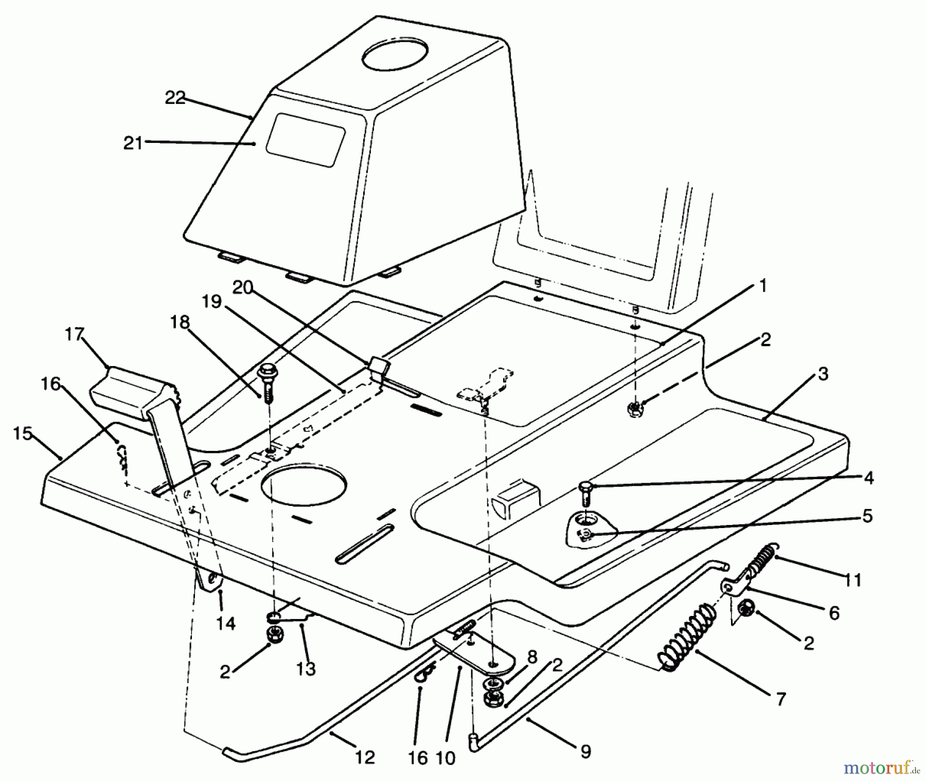 Toro Neu Mowers, Rear-Engine Rider 70060 (8-25) - Toro 8-25 Rear Engine Rider, 1994 (49000001-49999999) FRONT BODY ASSEMBLY