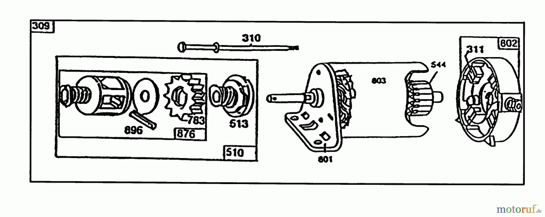 Toro Neu Mowers, Rear-Engine Rider 70060 (8-25) - Toro 8-25 Rear Engine Rider, 1994 (49000001-49999999) STARTER - BRIGGS & STRATTON NO. 195707-0121-01