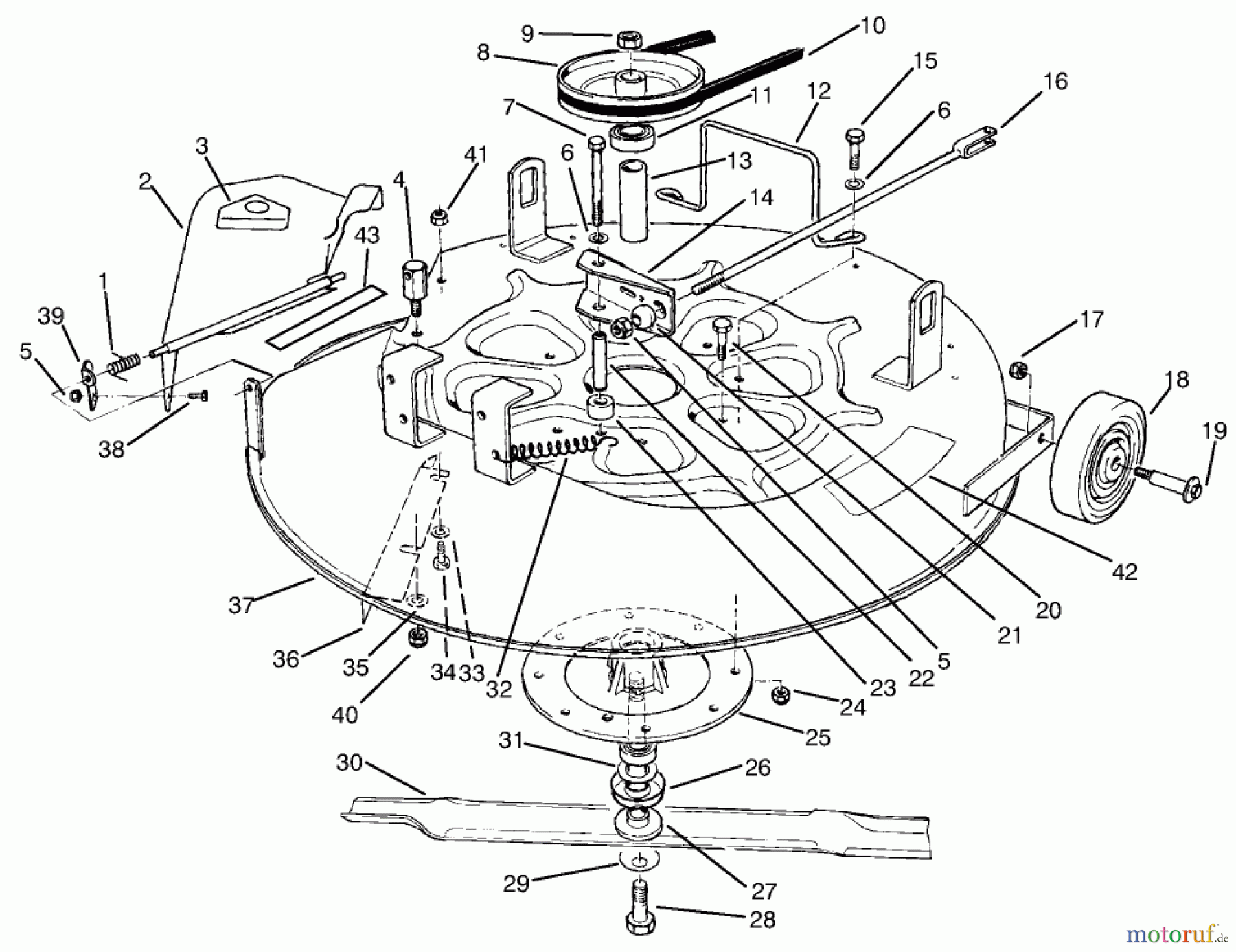 Toro Neu Mowers, Rear-Engine Rider 70060 (8-25) - Toro 8-25 Rear Engine Rider, 1995 (59000001-59999999) CUTTING UNIT ASSEMBLY