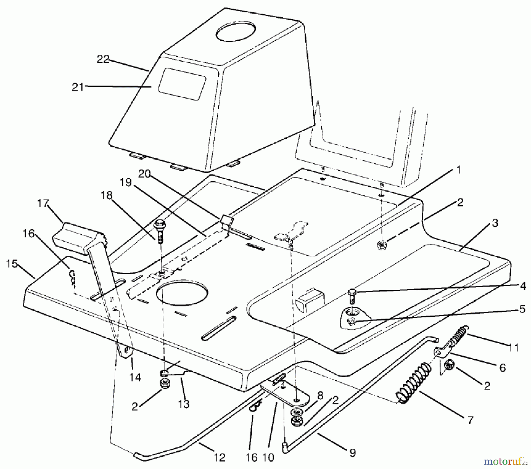 Toro Neu Mowers, Rear-Engine Rider 70060 (8-25) - Toro 8-25 Rear Engine Rider, 1995 (59000001-59999999) FRONT BODY ASSEMBLY