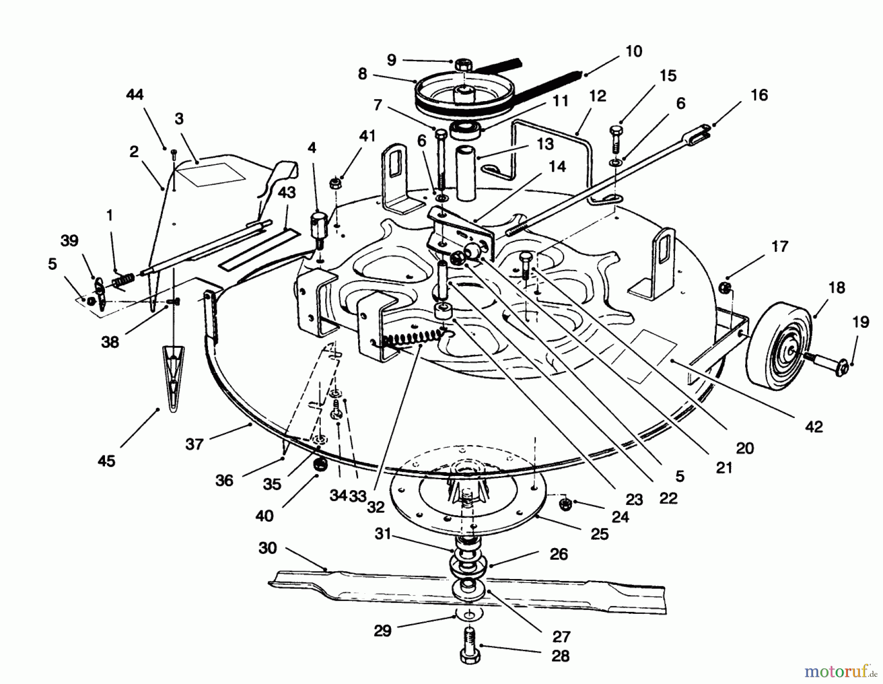 Toro Neu Mowers, Rear-Engine Rider 70060 (8-25) - Toro 8-25 Rear Engine Rider, 1996 (6900001-6999999) CUTTING UNIT ASSEMBLY
