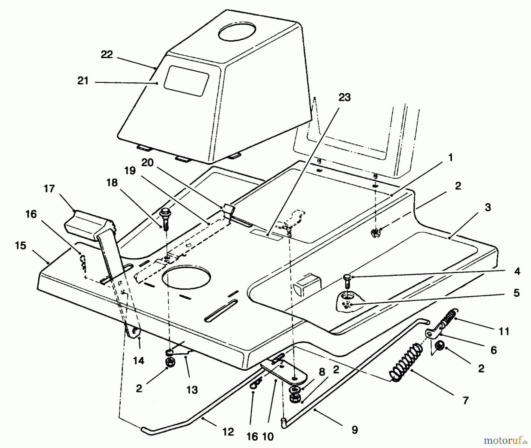Toro Neu Mowers, Rear-Engine Rider 70060 (8-25) - Toro 8-25 Rear Engine Rider, 1996 (6900001-6999999) FRONT BODY ASSEMBLY