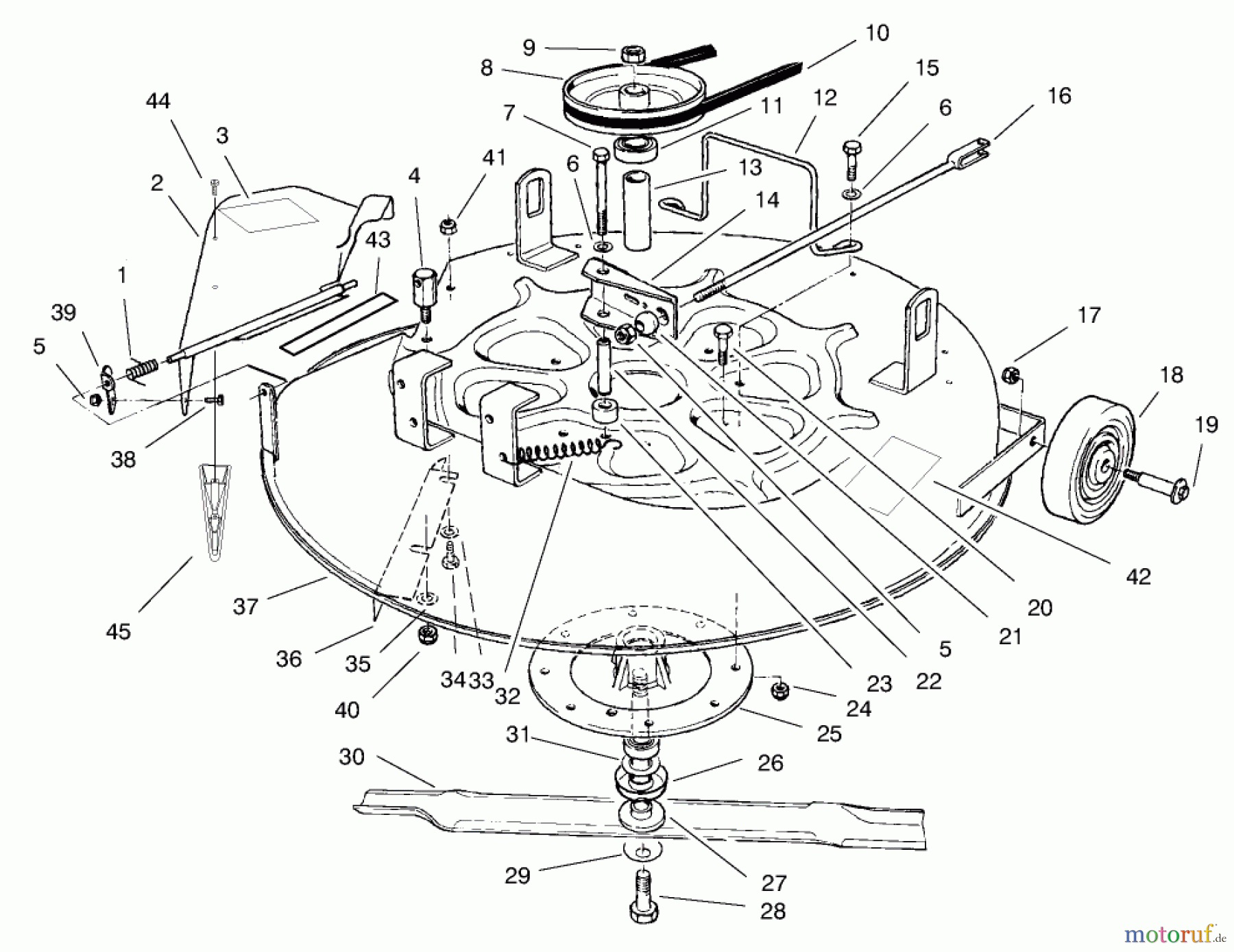 Toro Neu Mowers, Rear-Engine Rider 70060 (8-25) - Toro 8-25 Rear Engine Rider, 1997 (79000001-79999999) CUTTING UNIT ASSEMBLY