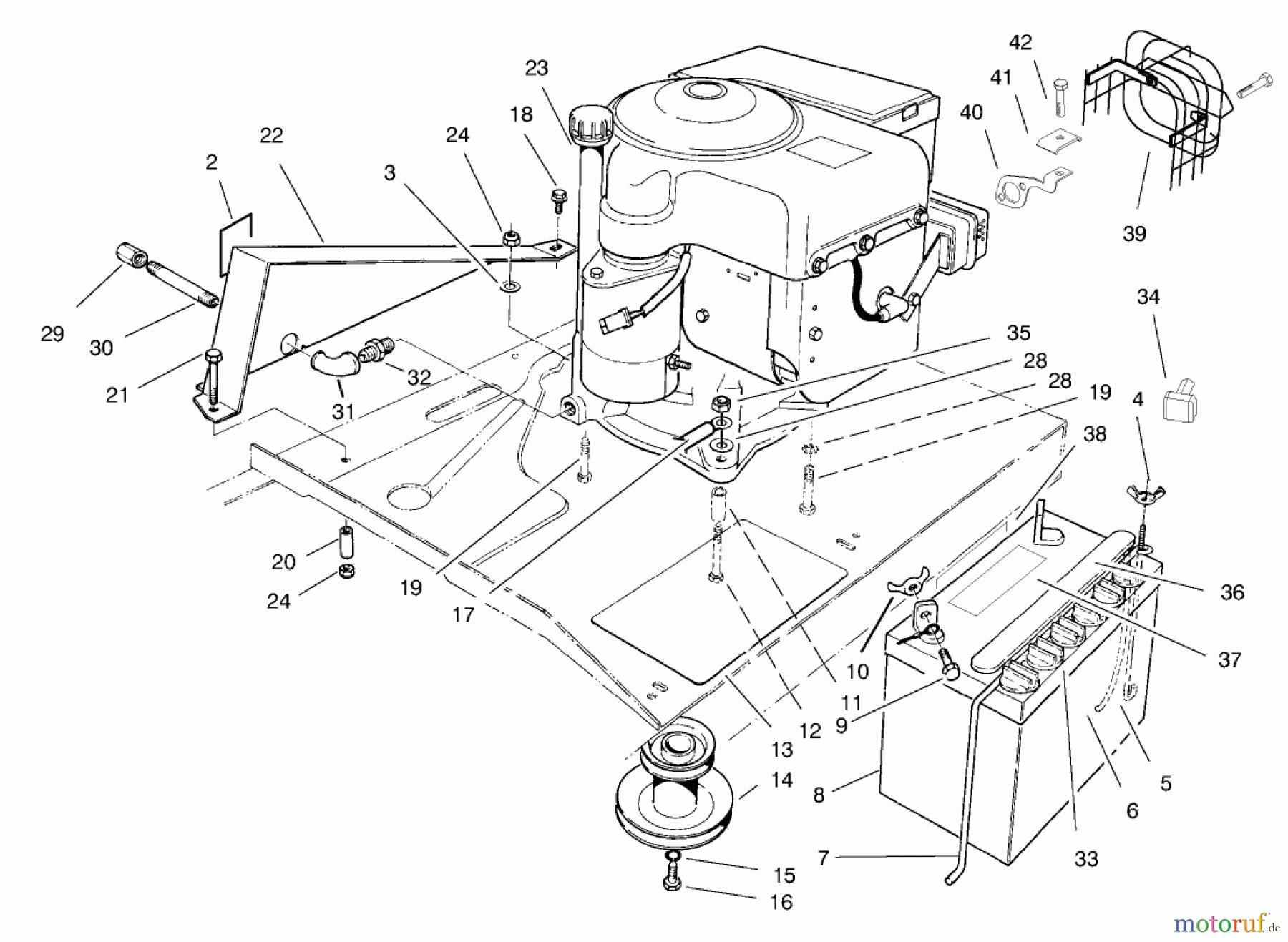 Toro Neu Mowers, Rear-Engine Rider 70060 (8-25) - Toro 8-25 Rear Engine Rider, 1998 (89000001-89999999) ENGINE ASSEMBLY