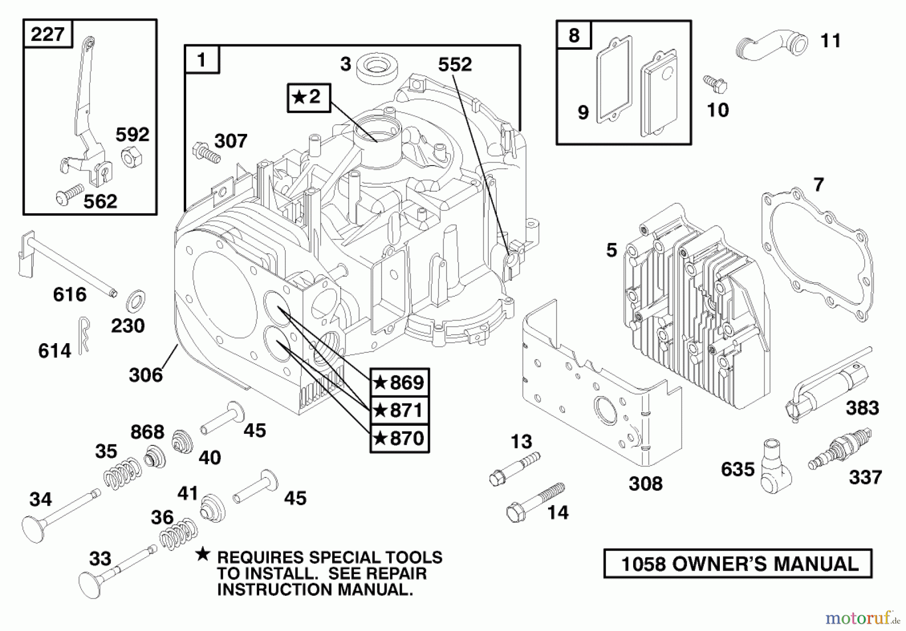 Toro Neu Mowers, Rear-Engine Rider 70060 (8-25) - Toro 8-25 Rear Engine Rider, 1998 (89000001-89999999) ENGINE BRIGGS & STRATTON MODEL 195707-0421-E1 #1