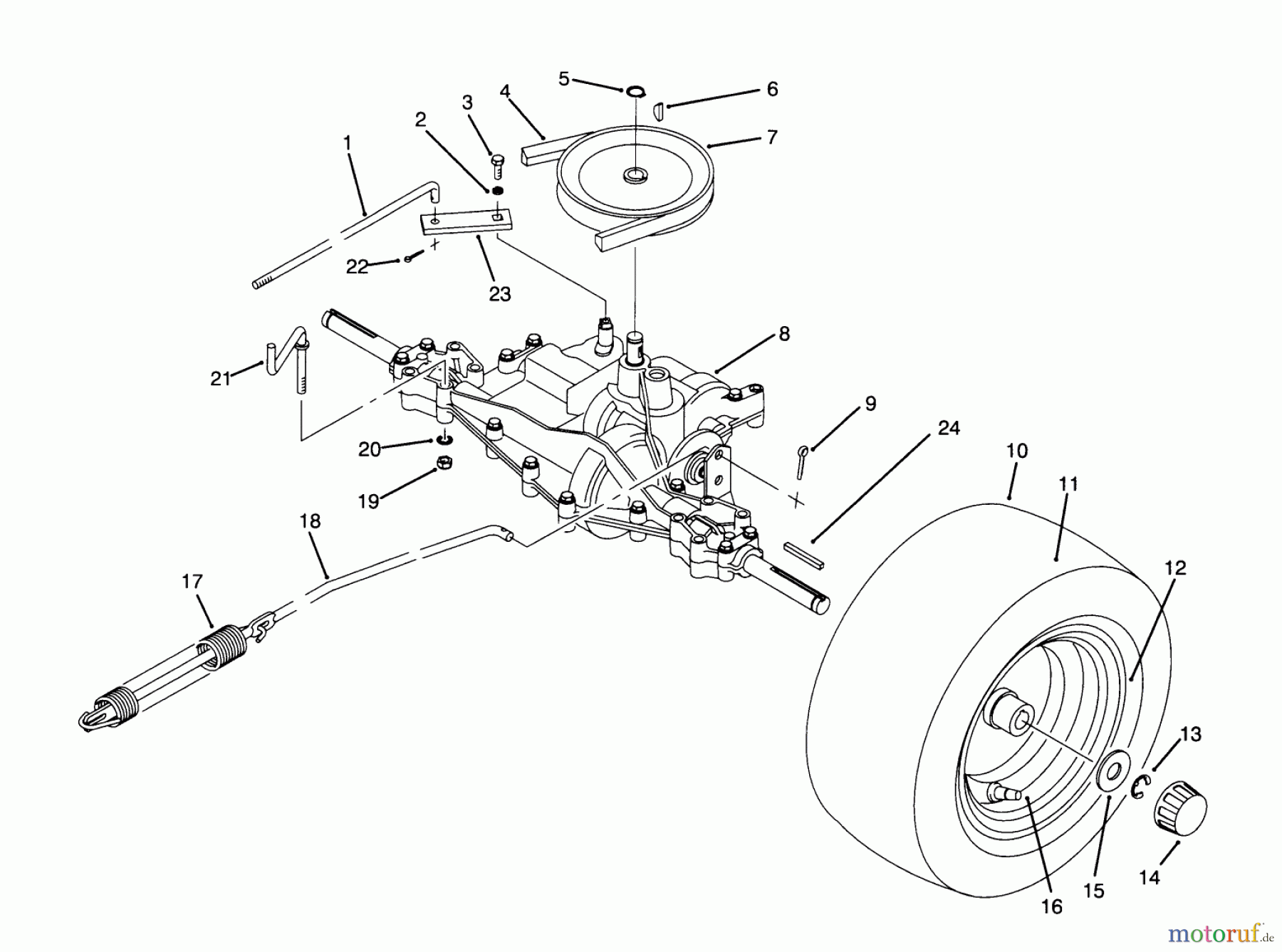Toro Neu Mowers, Rear-Engine Rider 70120 (12-32) - Toro 12-32 Recycler Rider, 1995 (5900001-5999999) REAR AXLE ASSEMBLY