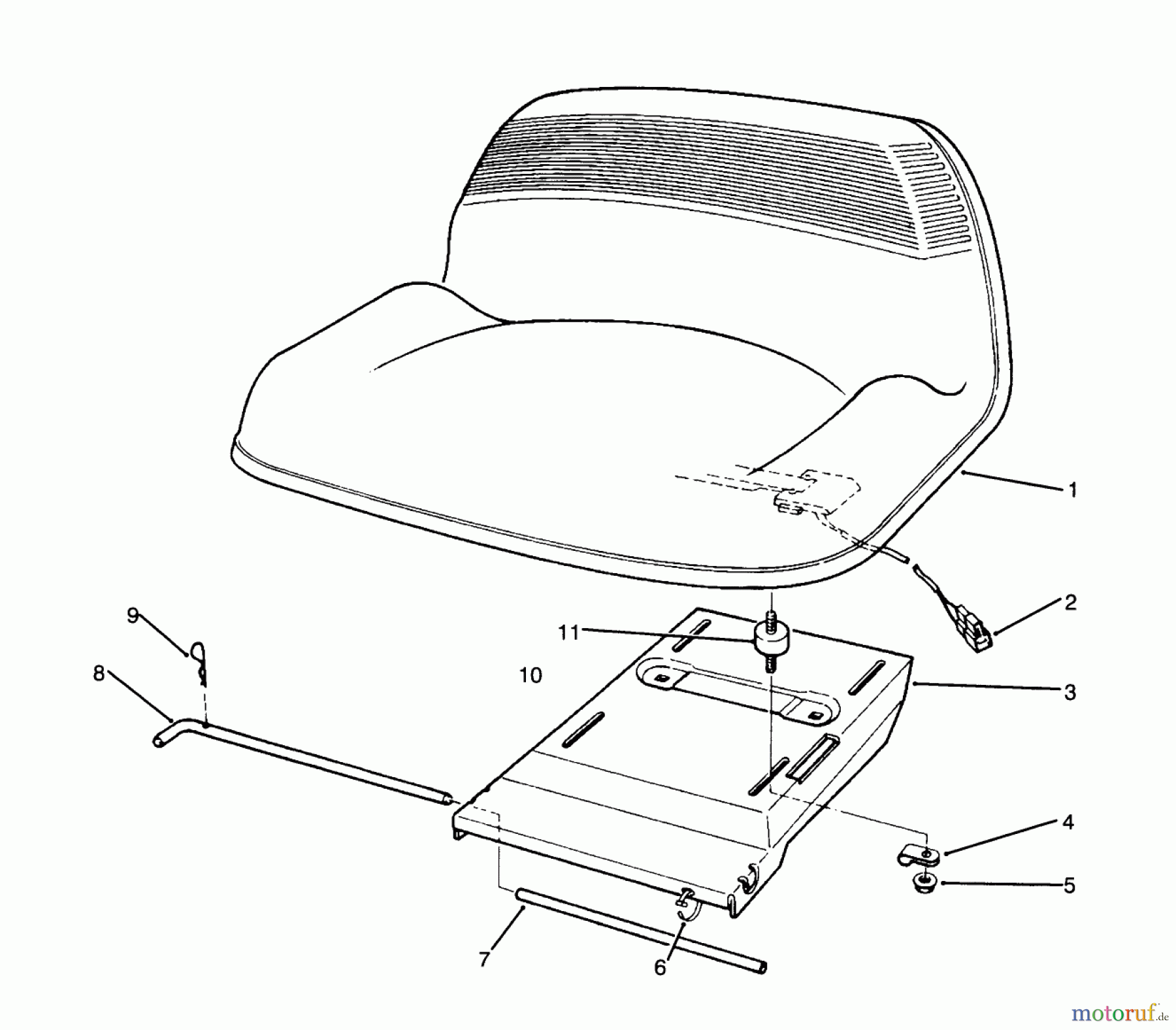 Toro Neu Mowers, Rear-Engine Rider 70120 (12-32) - Toro 12-32 Recycler Rider, 1995 (5900001-5999999) SEAT ASSEMBLY