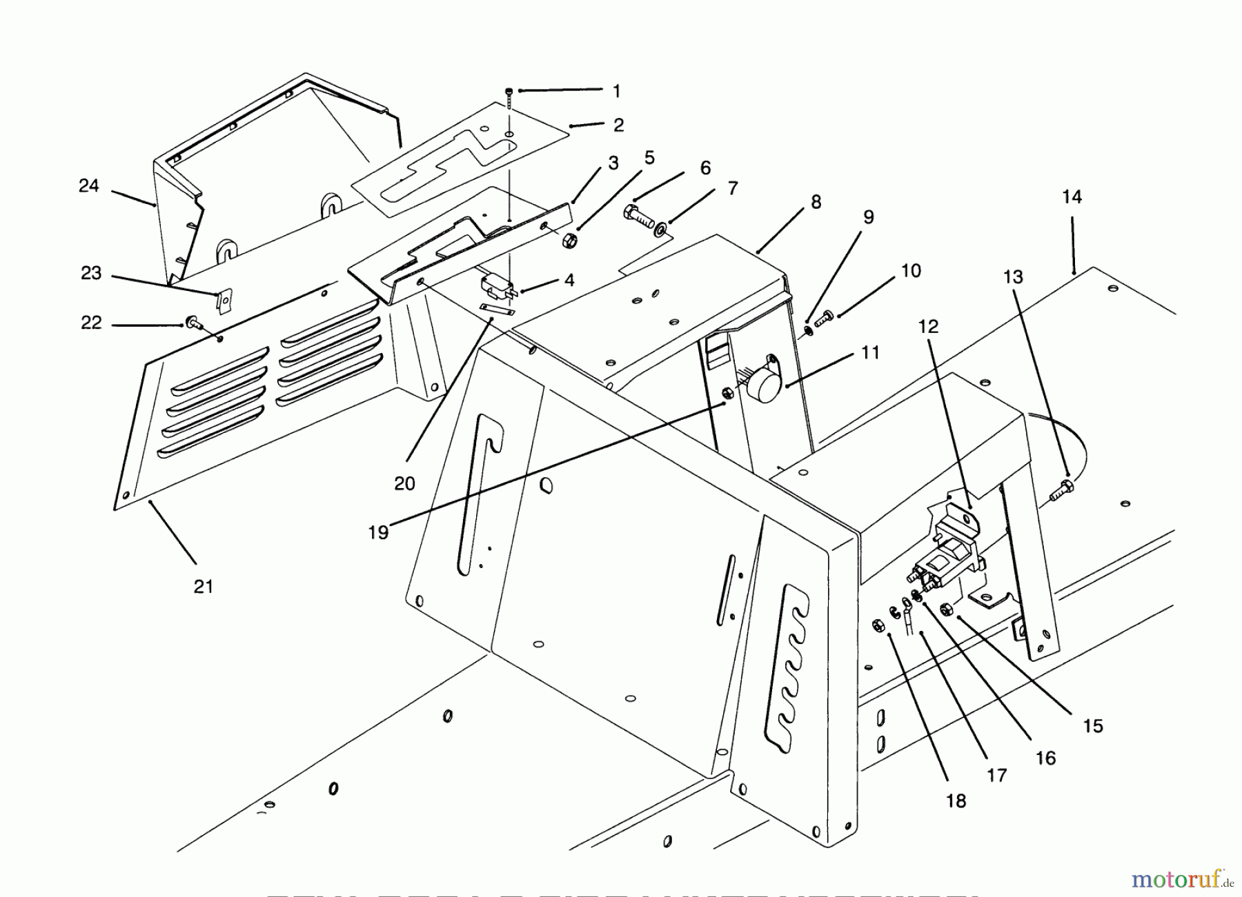 Toro Neu Mowers, Rear-Engine Rider 70080 (10-32) - Toro 10-32 Recycler Rider, 1995 (5900001-5999999) SEAT BODY & SIDE PANEL ASSEMBLY