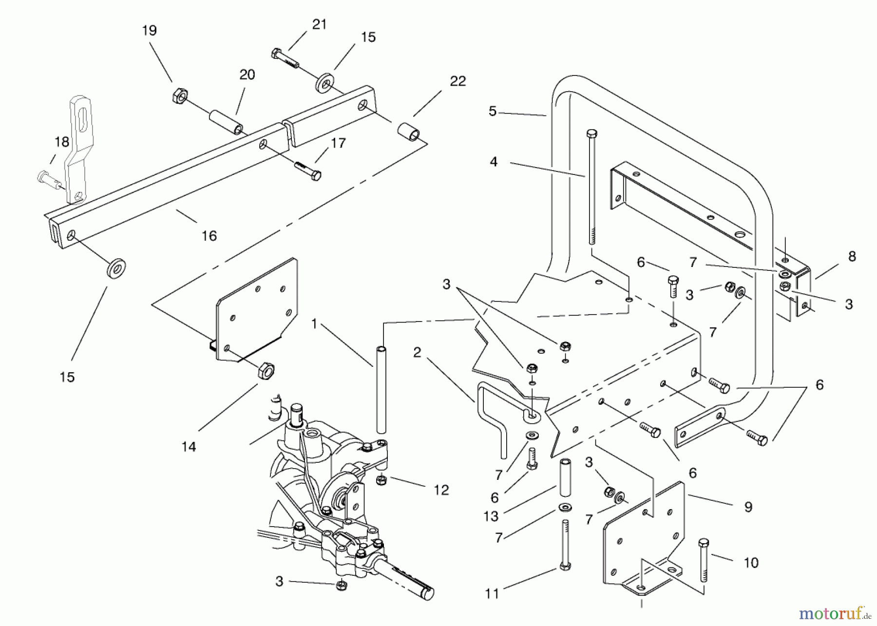 Toro Neu Mowers, Rear-Engine Rider 70082 (12-32) - Toro 12-32 Rear Engine Rider, 1998 (8900001-8999999) STAND BAR ASSEMBLY