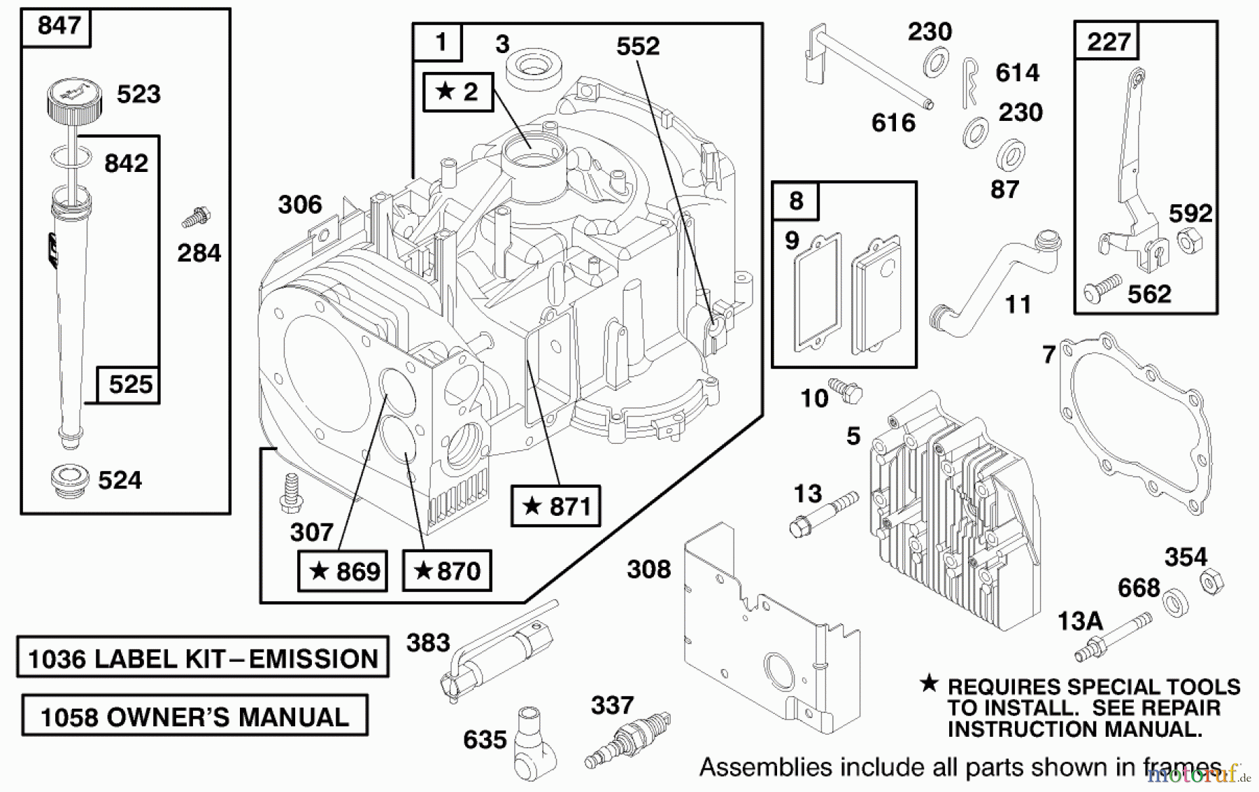 Toro Neu Mowers, Rear-Engine Rider 70089 (12-32) - Toro 12-32 Rear Engine Rider, 2000 (200000001-200999999) ENGINE BRIGGS & STRATTON MODEL 28M707-1182-E1 #1